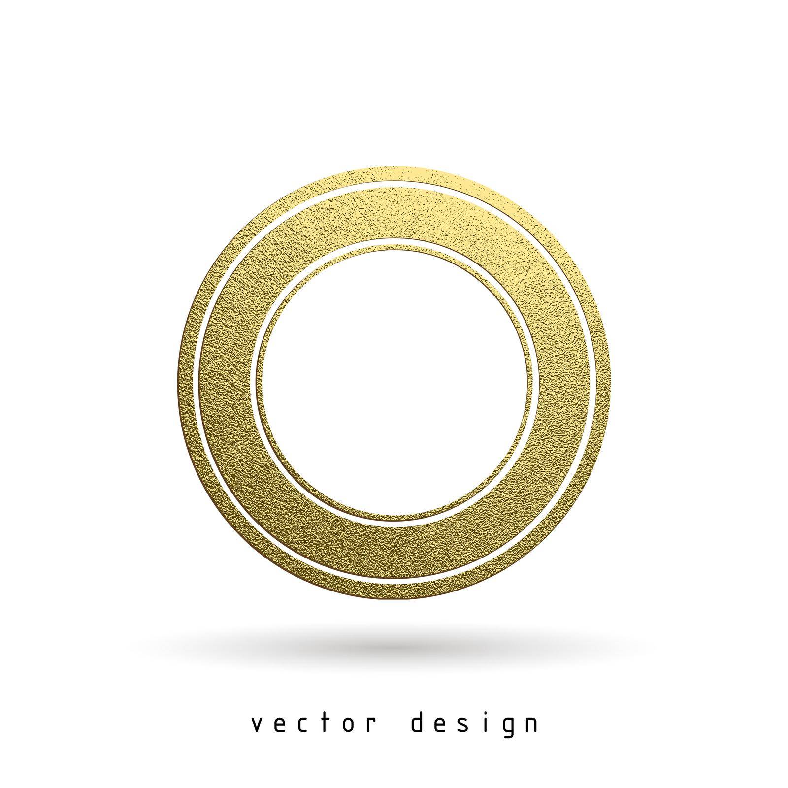 Vector illustration. Gold rubber stamp. Luxury golden vintage border.