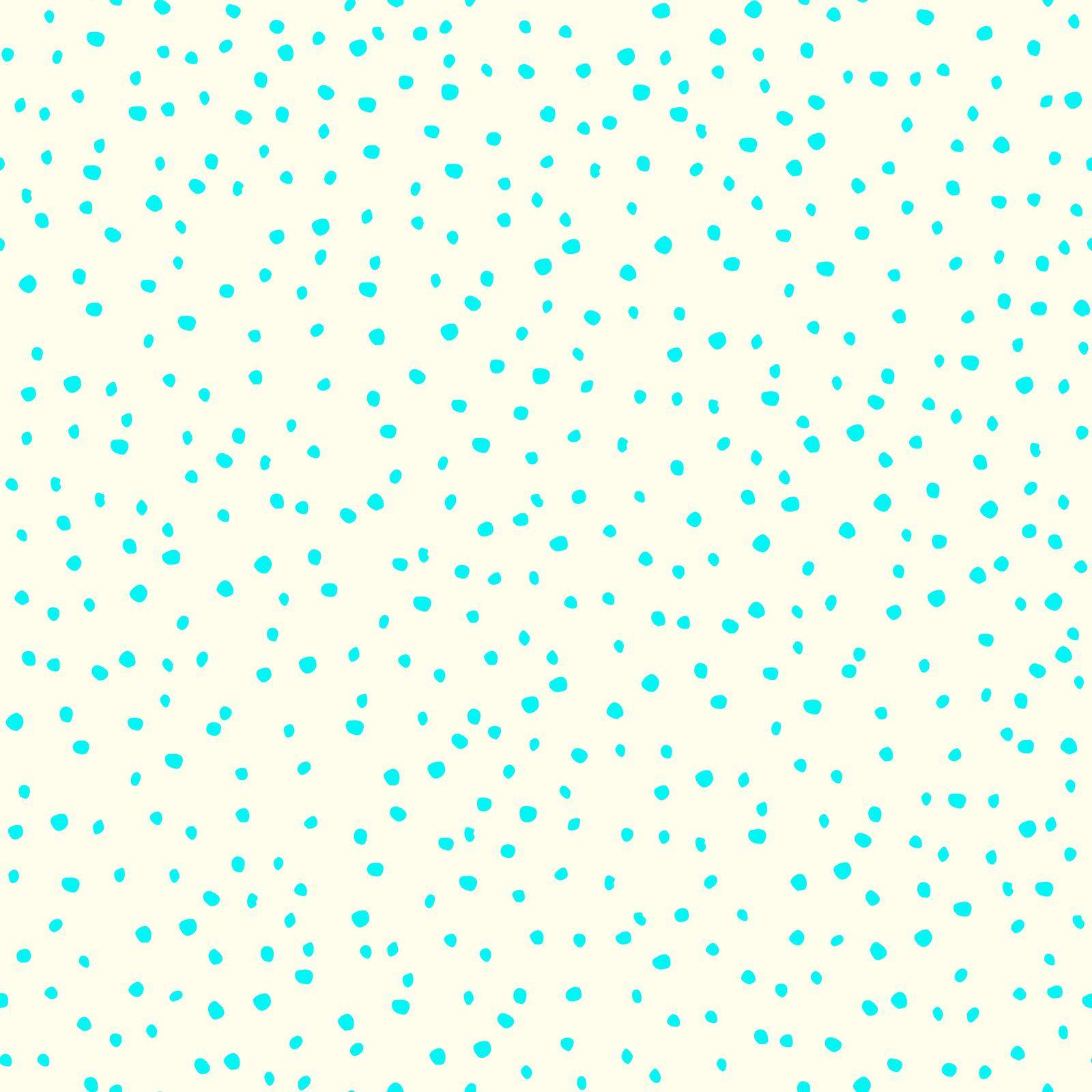 Vector seamless pattern. Abstract background with dots. Cyan hand drawn texture