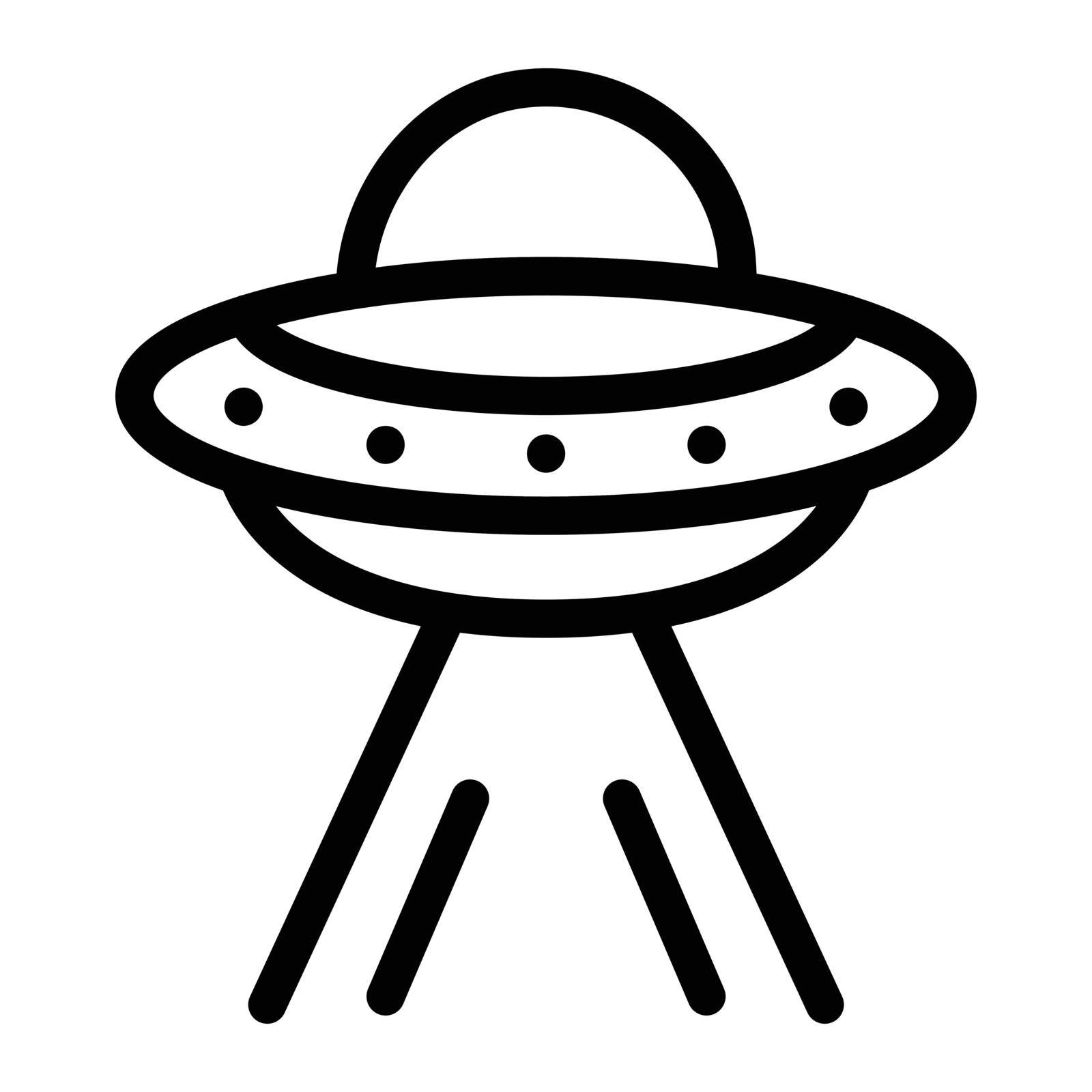 UFO Vector illustration on a transparent background. Premium quality symbols. Stroke vector icon for concept and graphic design