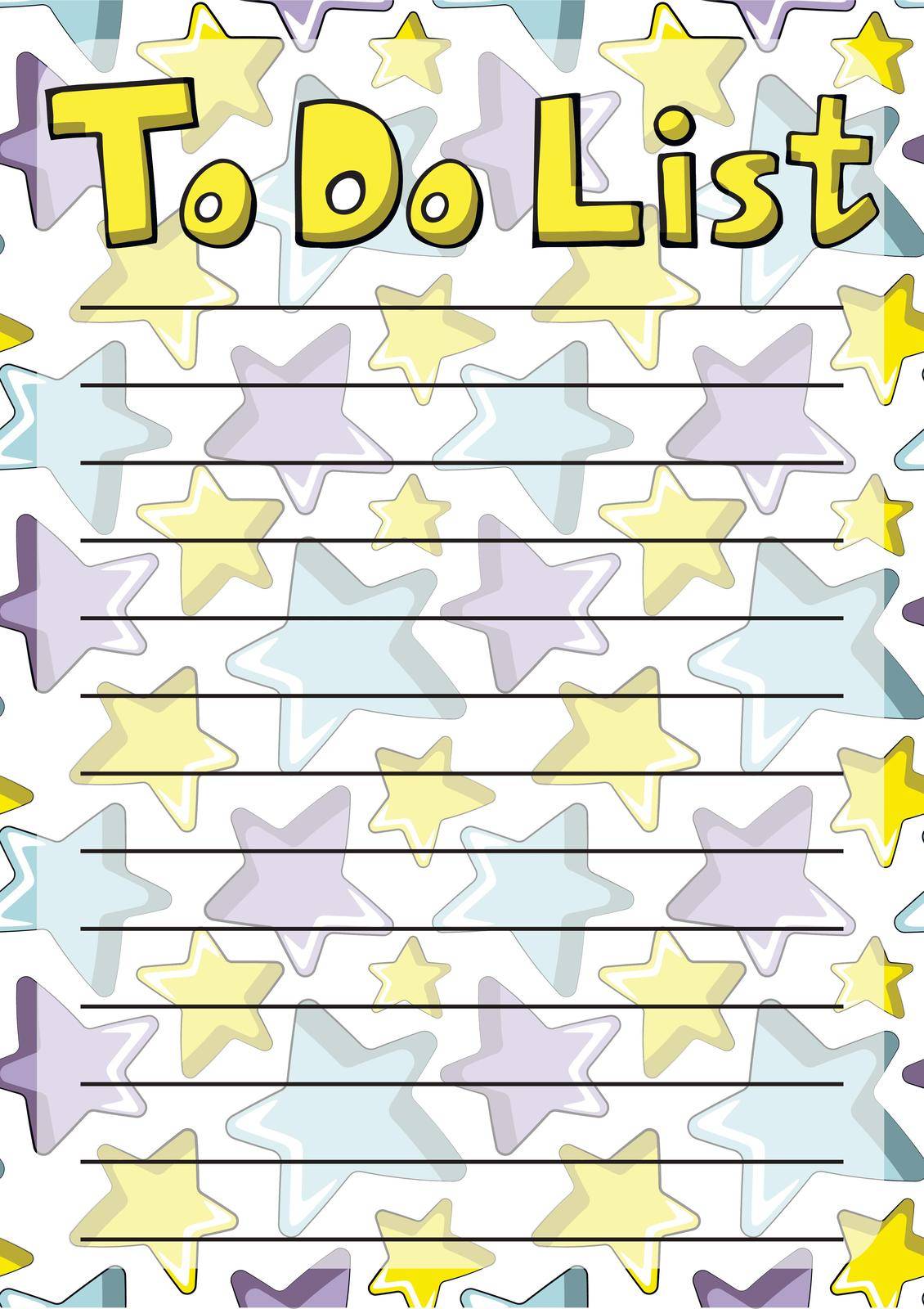 Cheek To do list with color star by AnastasiaPen