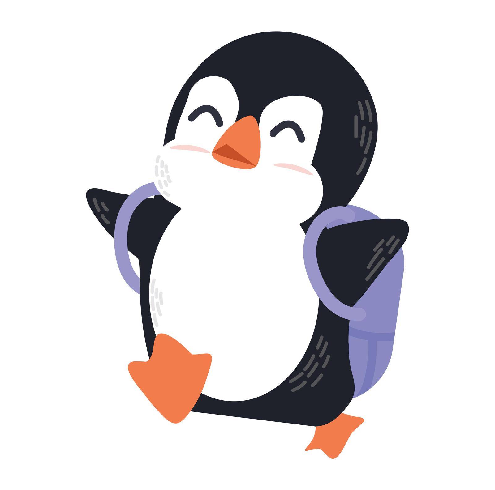 Happy Penguin  go to school cartoon by focus_bell