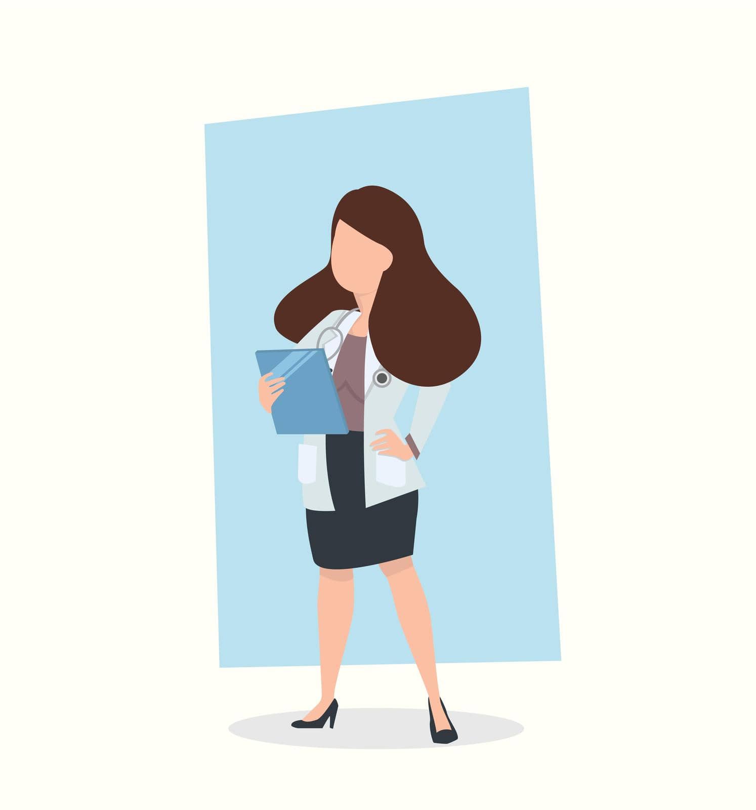 Woman Doctor Holding Clipboard vector