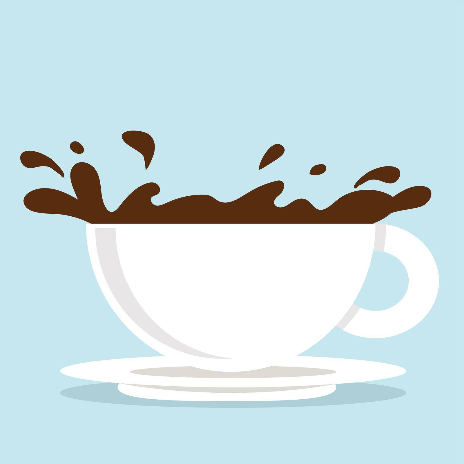 Vector illustration of Coffee Cups spilled coffee