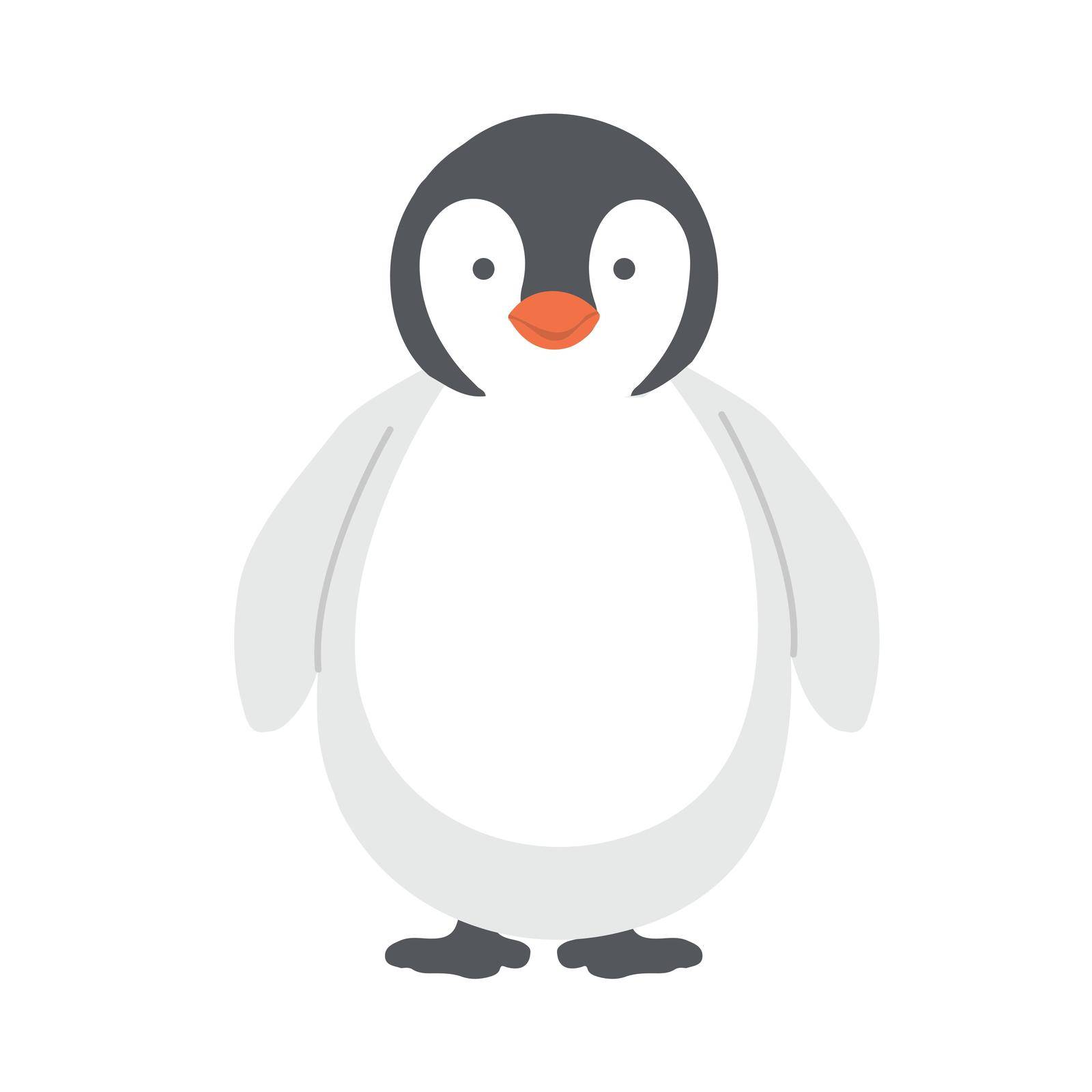 Cute baby emperor penguin cartoon vector by focus_bell