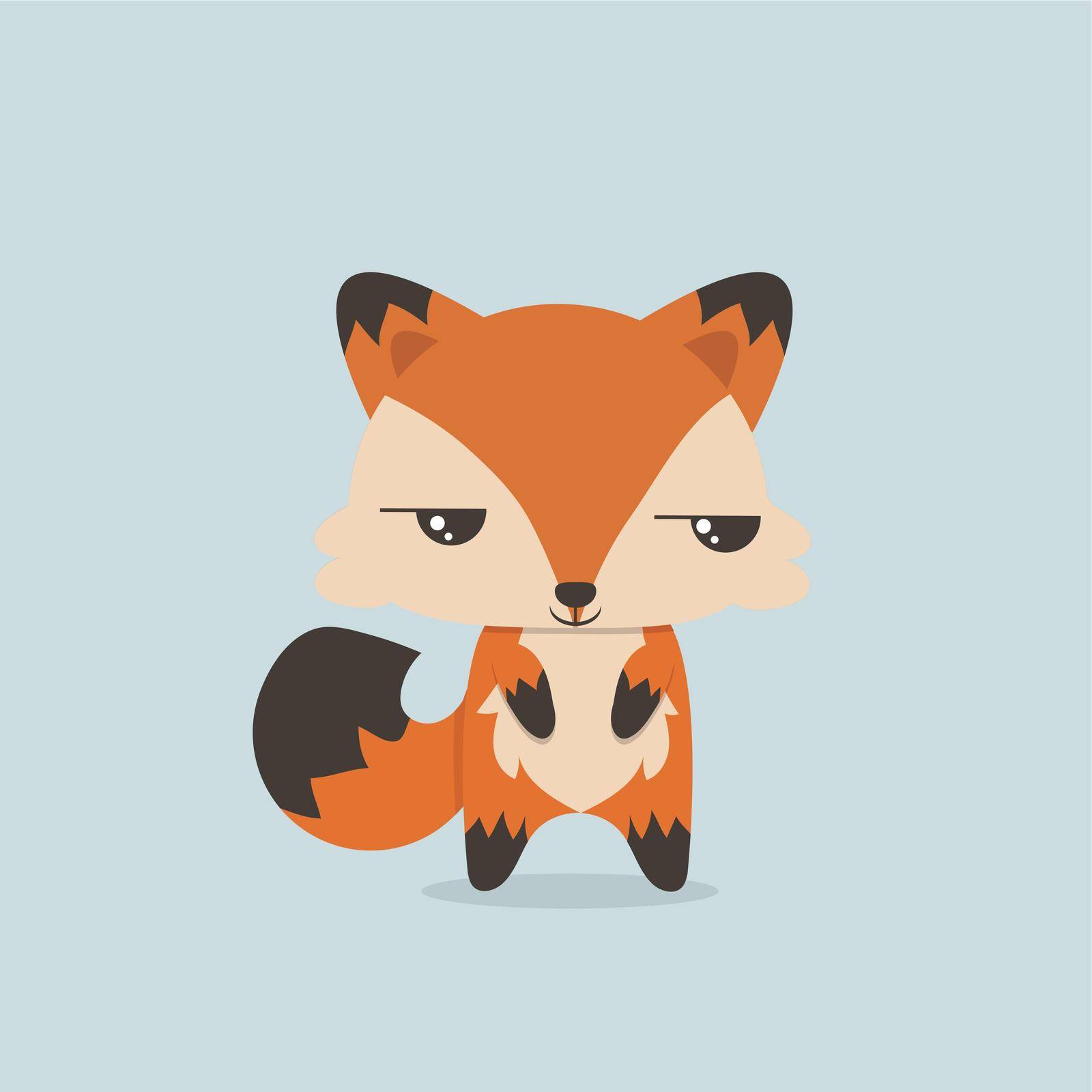 cute mini fox vector