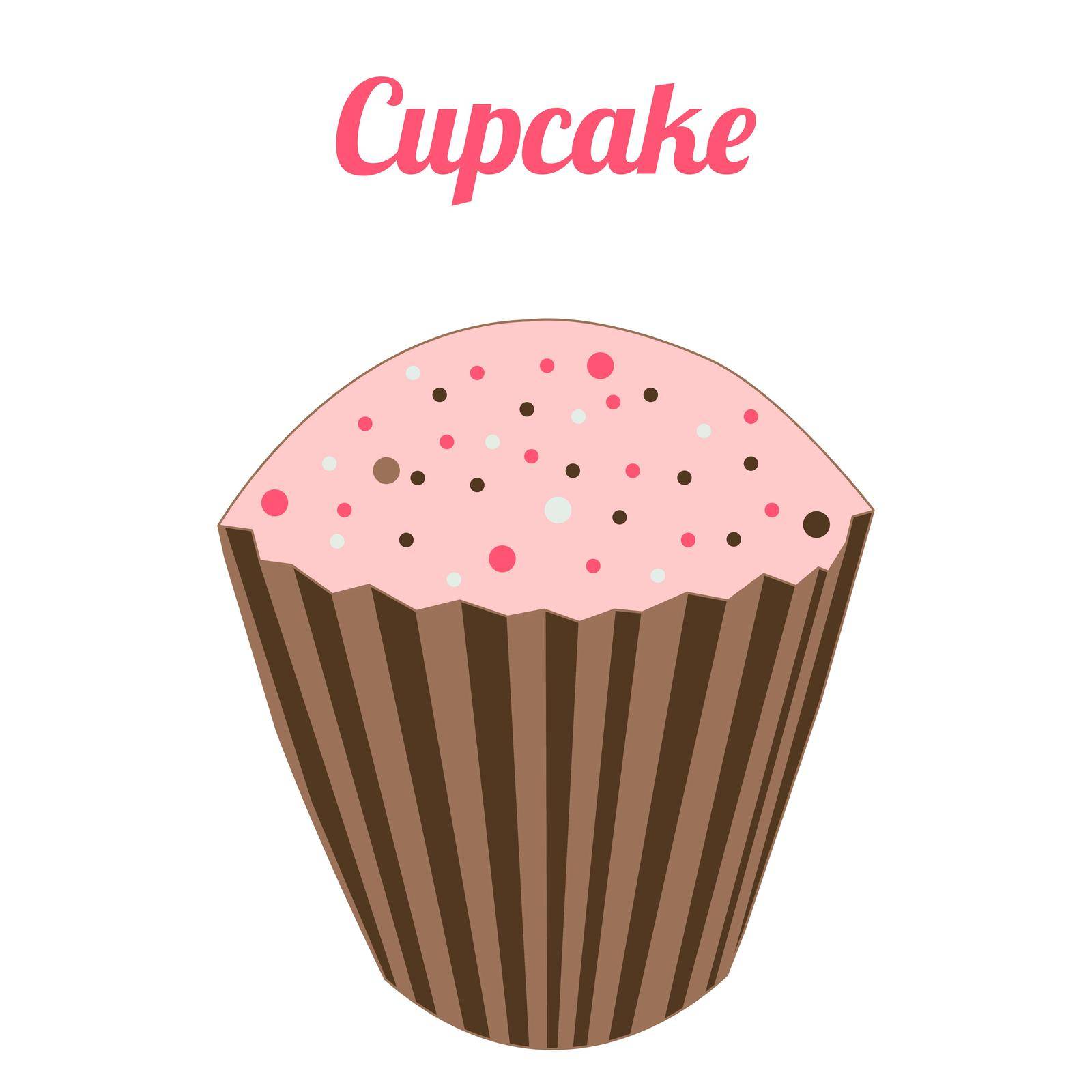 rose cupcake with crumbles in vector