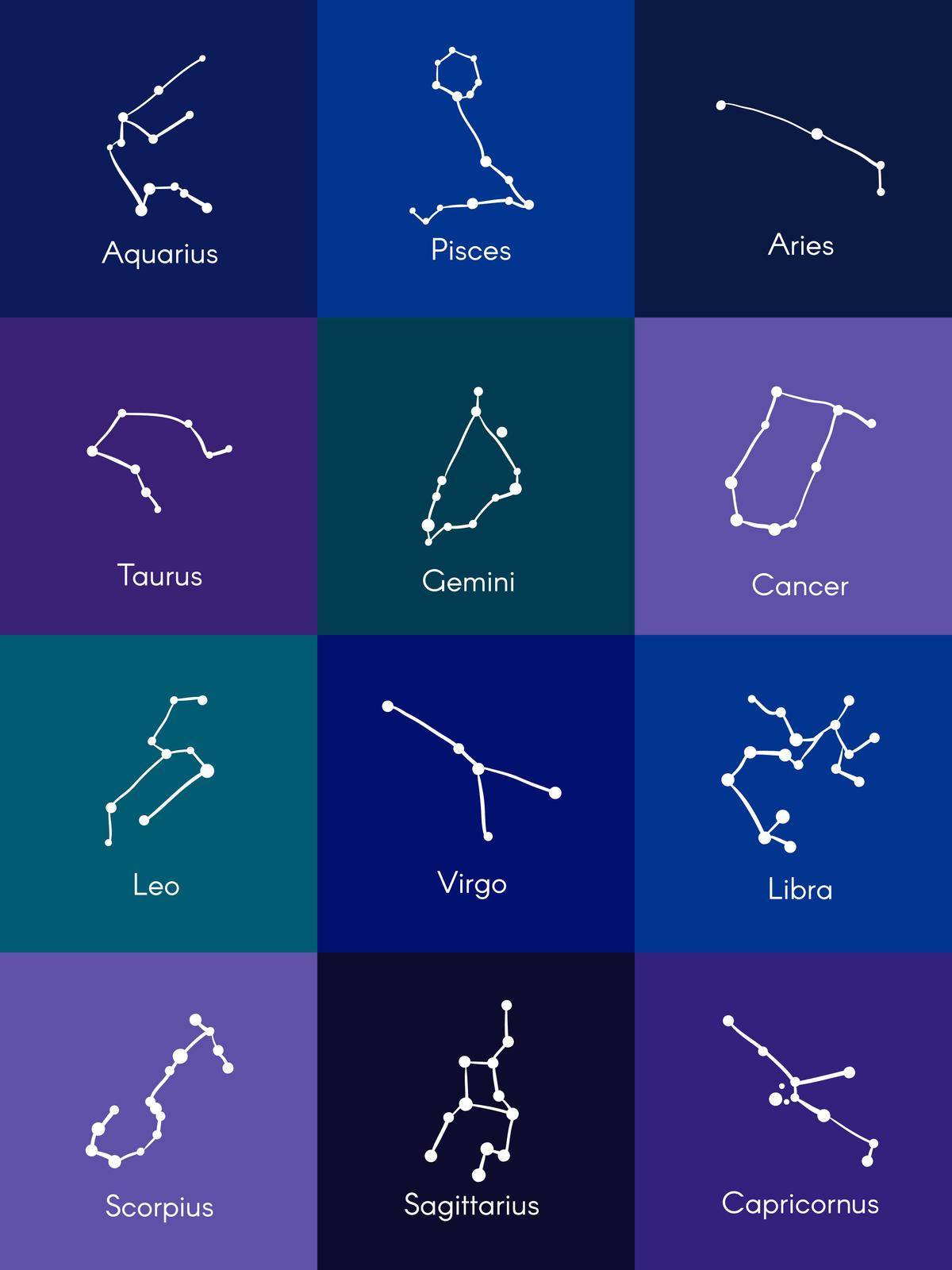 Doodle constellation in vector. For prints and other