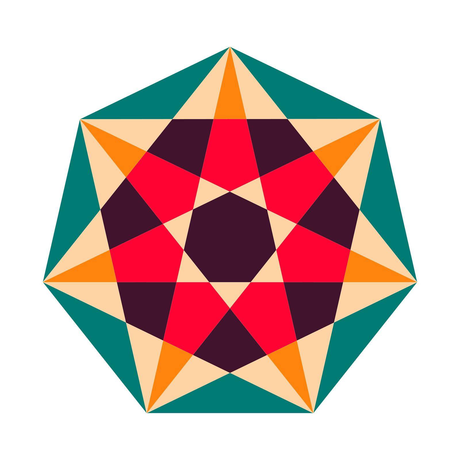 Sacred geometry symbol in vector. Arabic pattern background