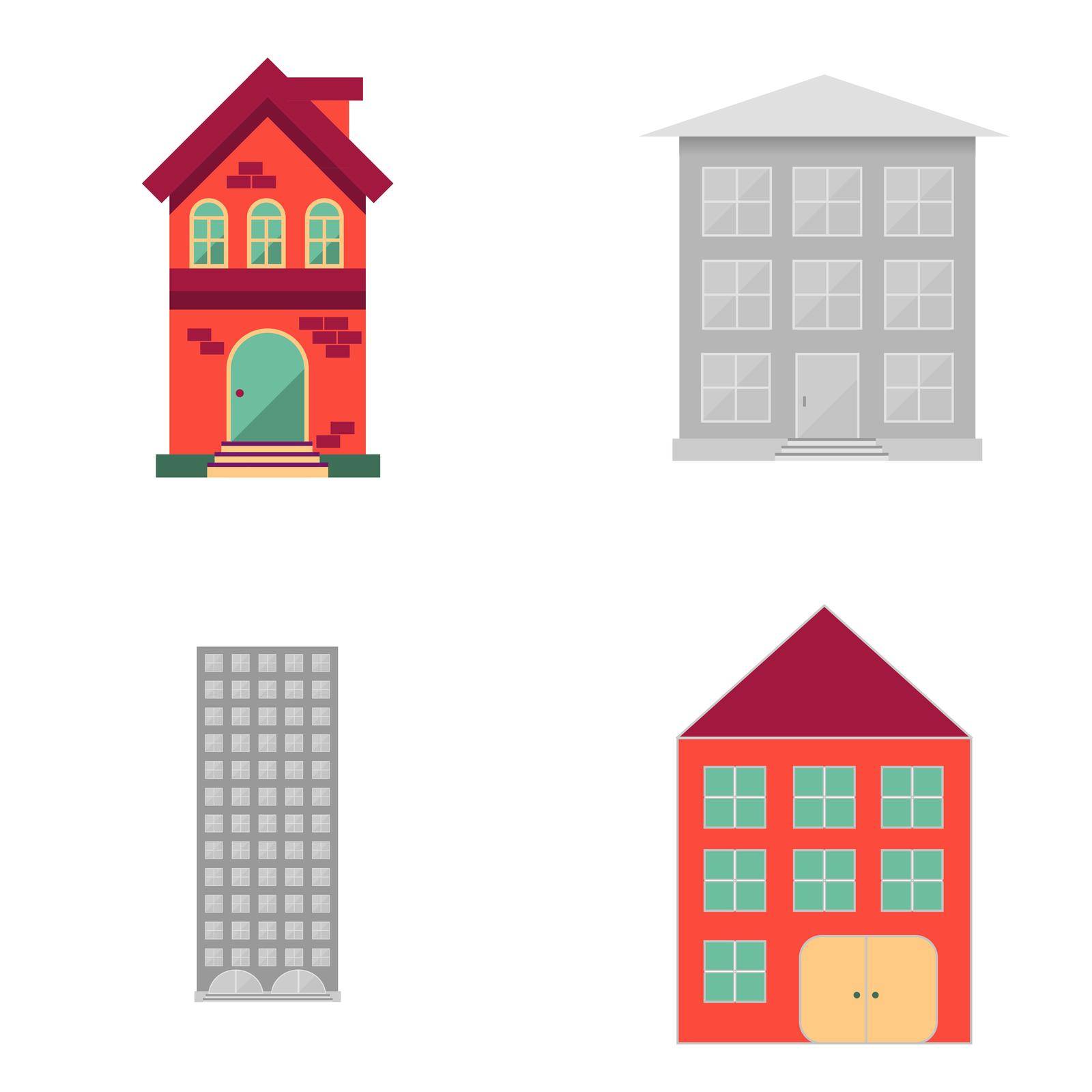 House in flat style for web, cards, infographics