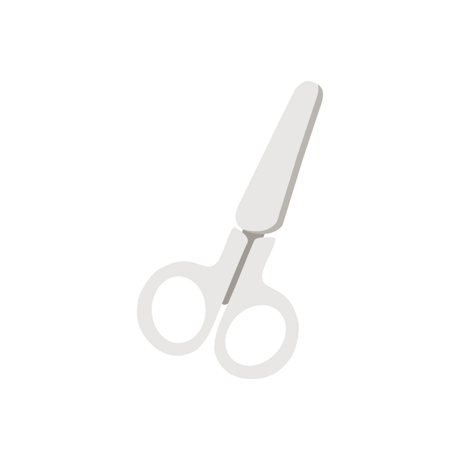 Scissors icon in flat style for web and creative design. Vector illustration. Isolated on white