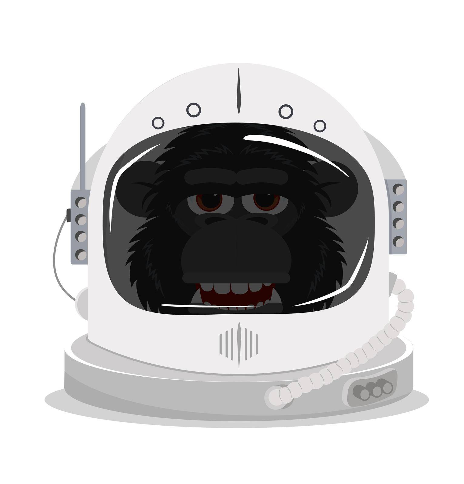 chimpanzee in an Astronaut space helmet  by focus_bell