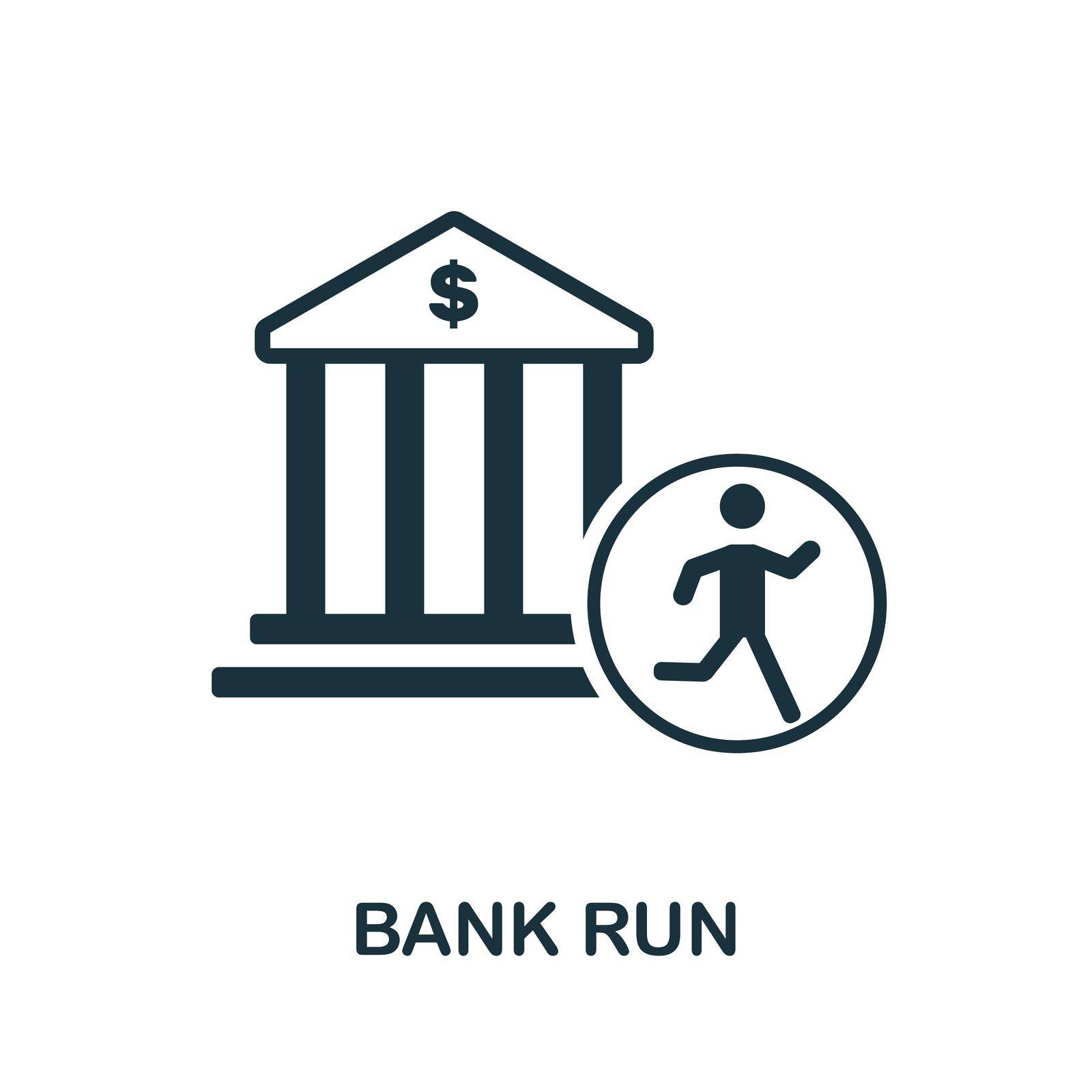 Bank Run icon. Black sign from economic crisis collection. Creative Bank Run icon for web design, templates and infographics.