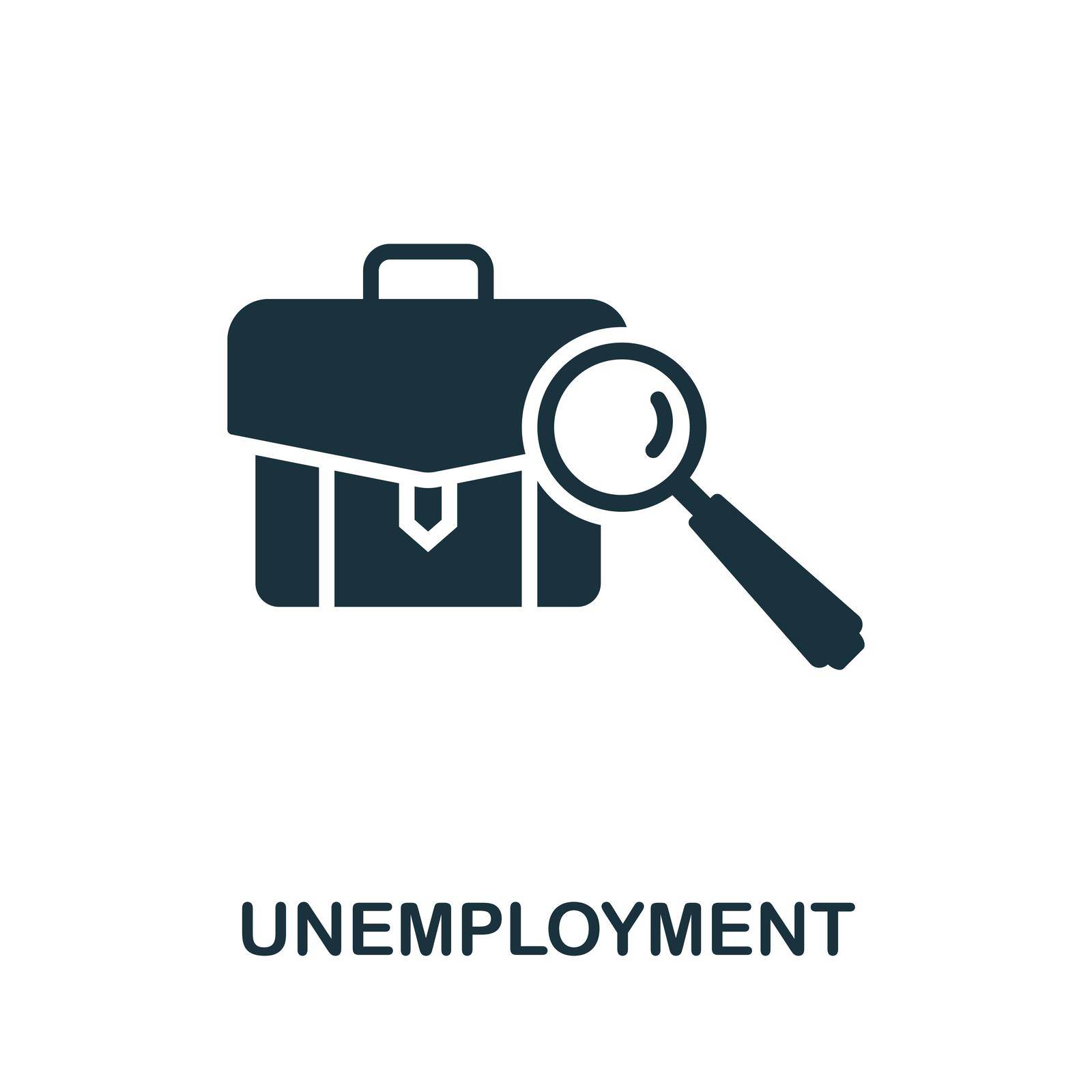 Unemployment icon. Black sign from economic crisis collection. Creative Unemployment icon for web design, templates and infographics.