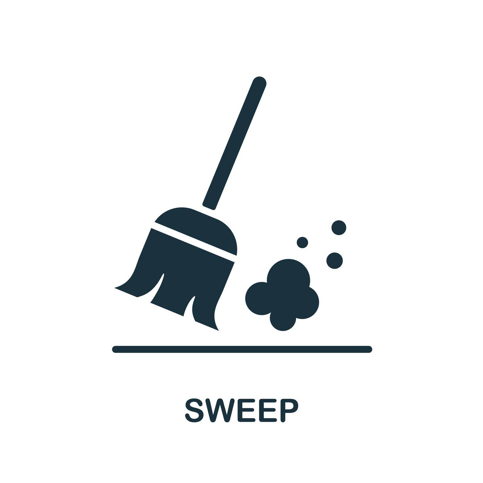 Sweep icon. Monochrome sign from cleaning collection. Creative Sweep icon illustration for web design, infographics and more by simakovavector