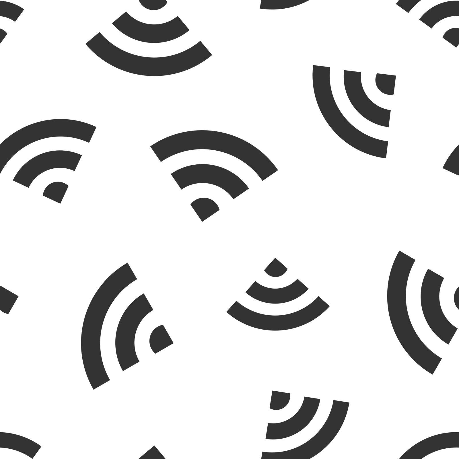 Wifi internet sign icon seamless pattern background. Wi-fi wireless technology vector illustration. Network wi fi symbol pattern.
