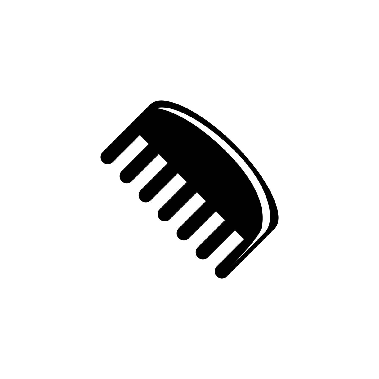 Barbershop Comb, Hairdresser Hairbrush. Flat Vector Icon illustration. Simple black symbol on white background. Barbershop Comb Hairdresser Hairbrush sign design template for web and mobile UI element by sfinks