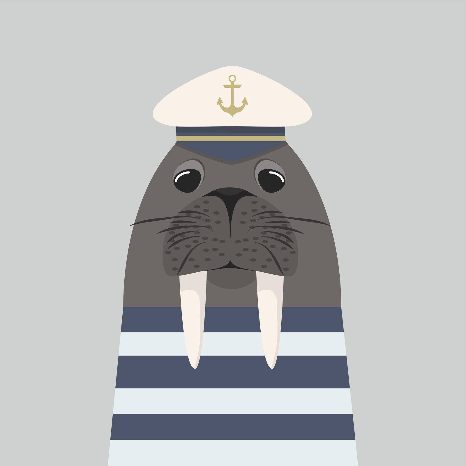 walrus captain with sailor by focus_bell