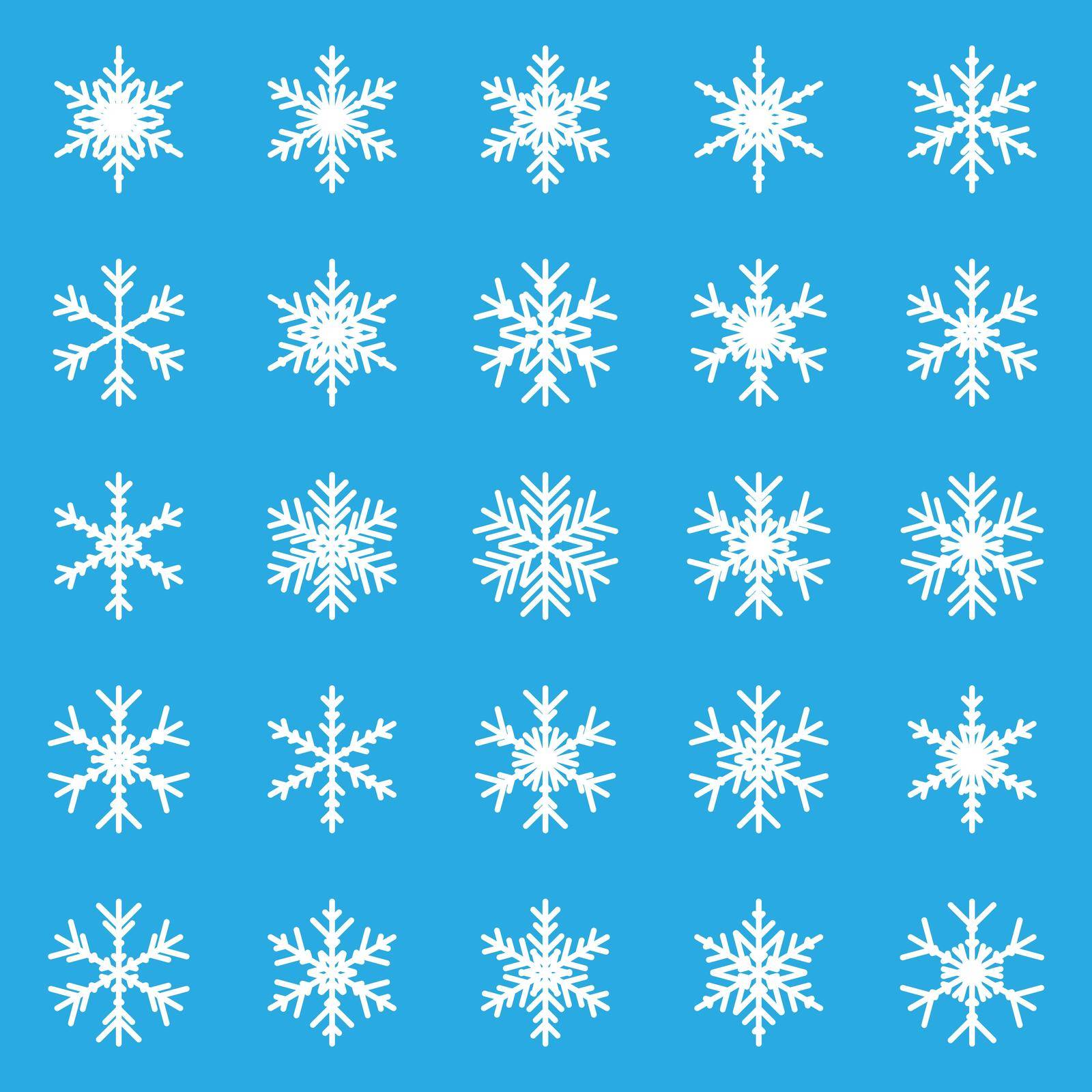 Snowflake set icon in flat style. Snow flake winter vector illustration on isolated background. Christmas snowfall snowflakes ornament collection business concept.