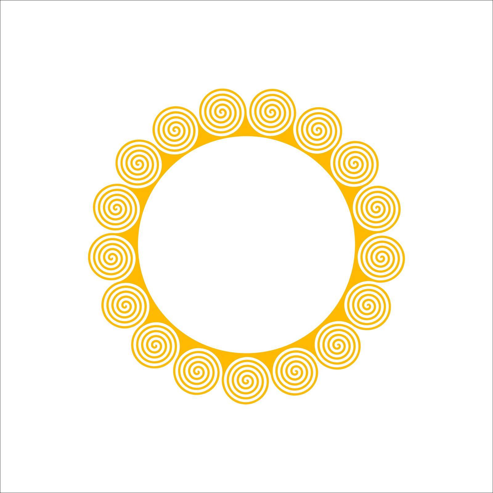 Sun tribal spiral rays logo. sunshine swirl concept. Stock Vector illustration isolated on white background. by Kyrylov