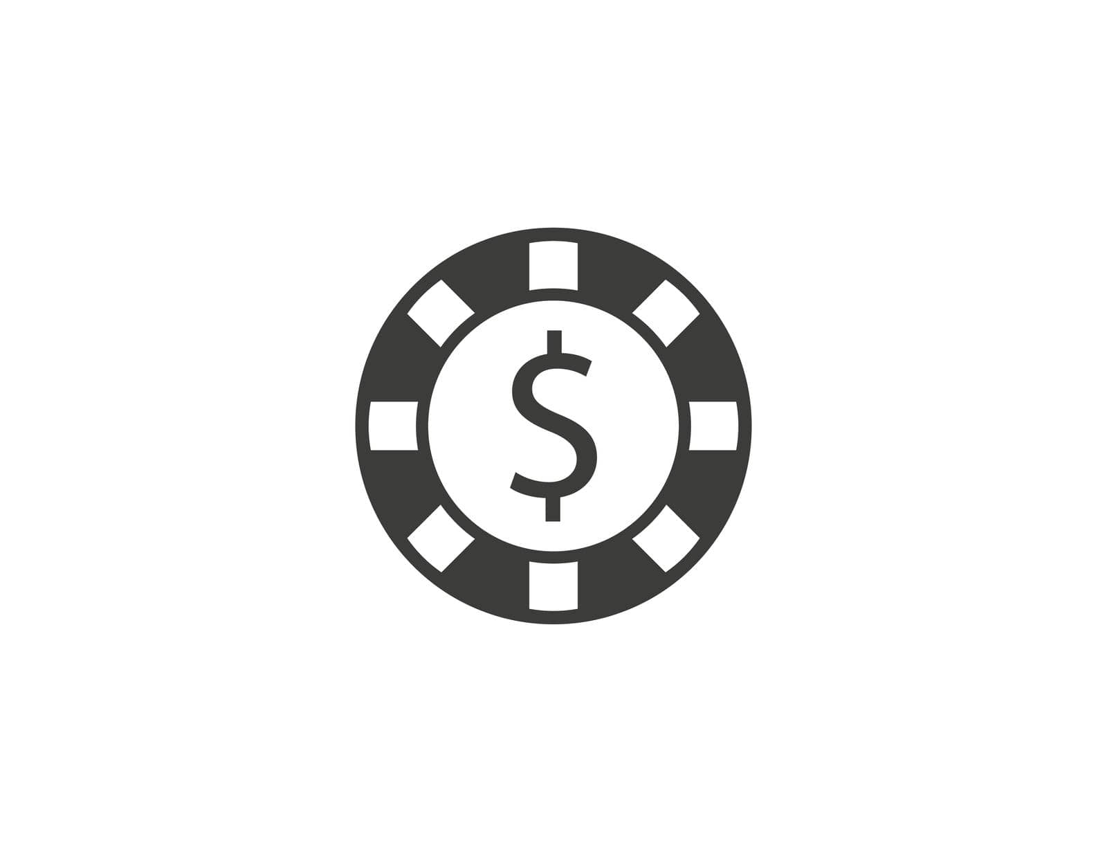 Casino, chip gamble jackpot icon. Vector illustration, flat design. by Vertyb