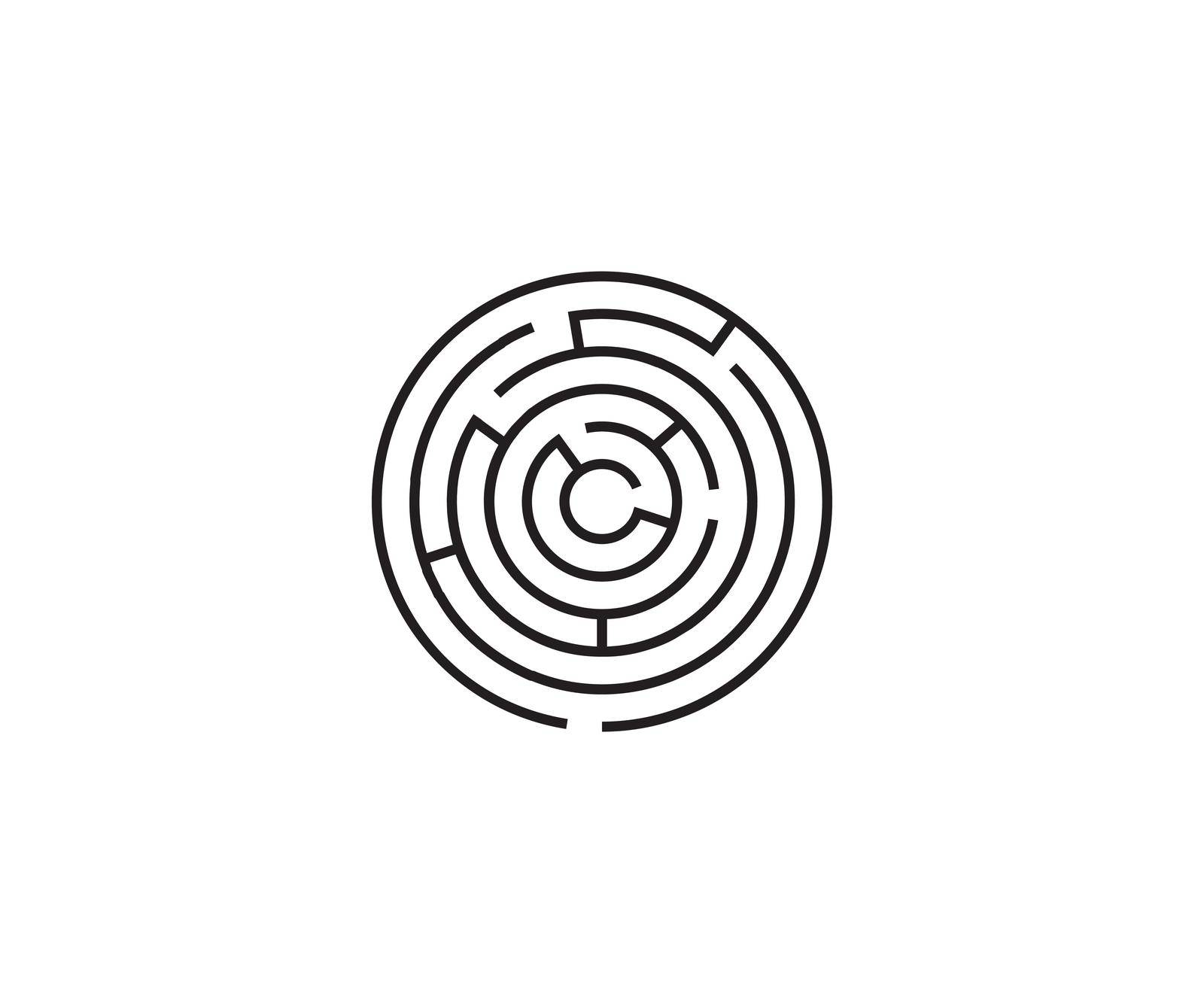 Labyrinth, maze, strategy icon on white background. Vector illustration. by Vertyb