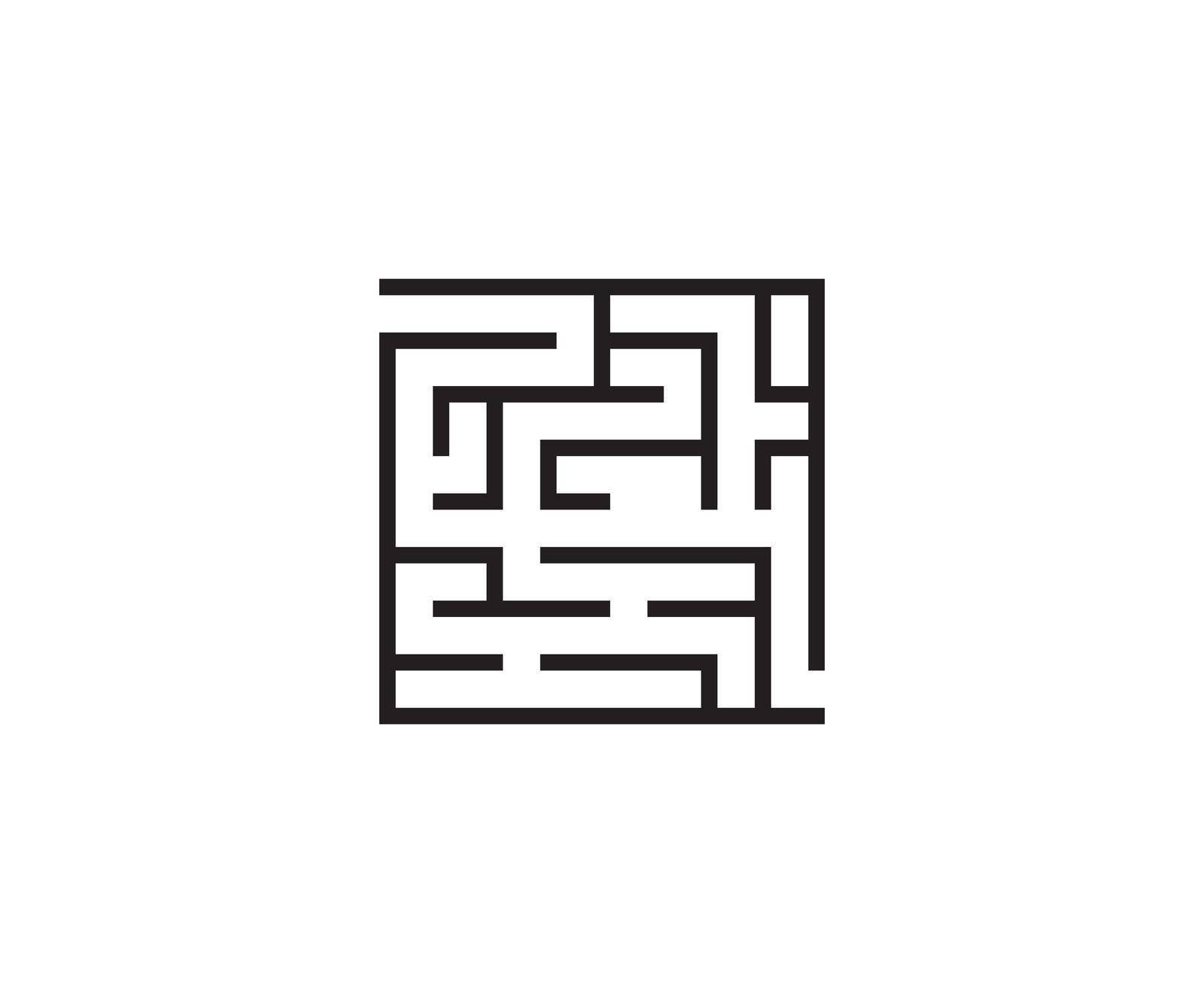 Labyrinth, maze, strategy icon. Vector illustration, flat. by Vertyb