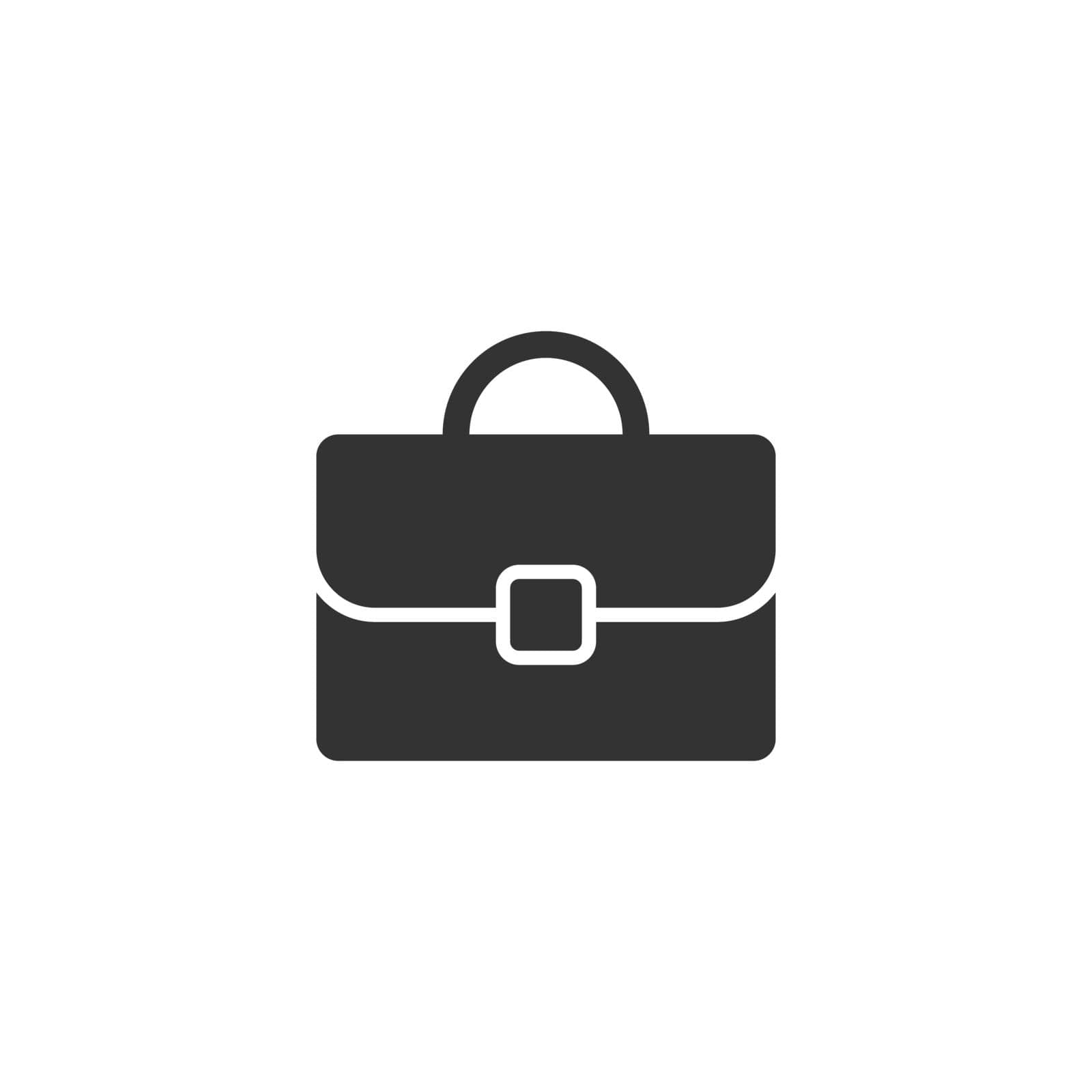 Briefcase icon in flat style. Businessman bag vector illustration on white isolated background. Portfolio business concept.