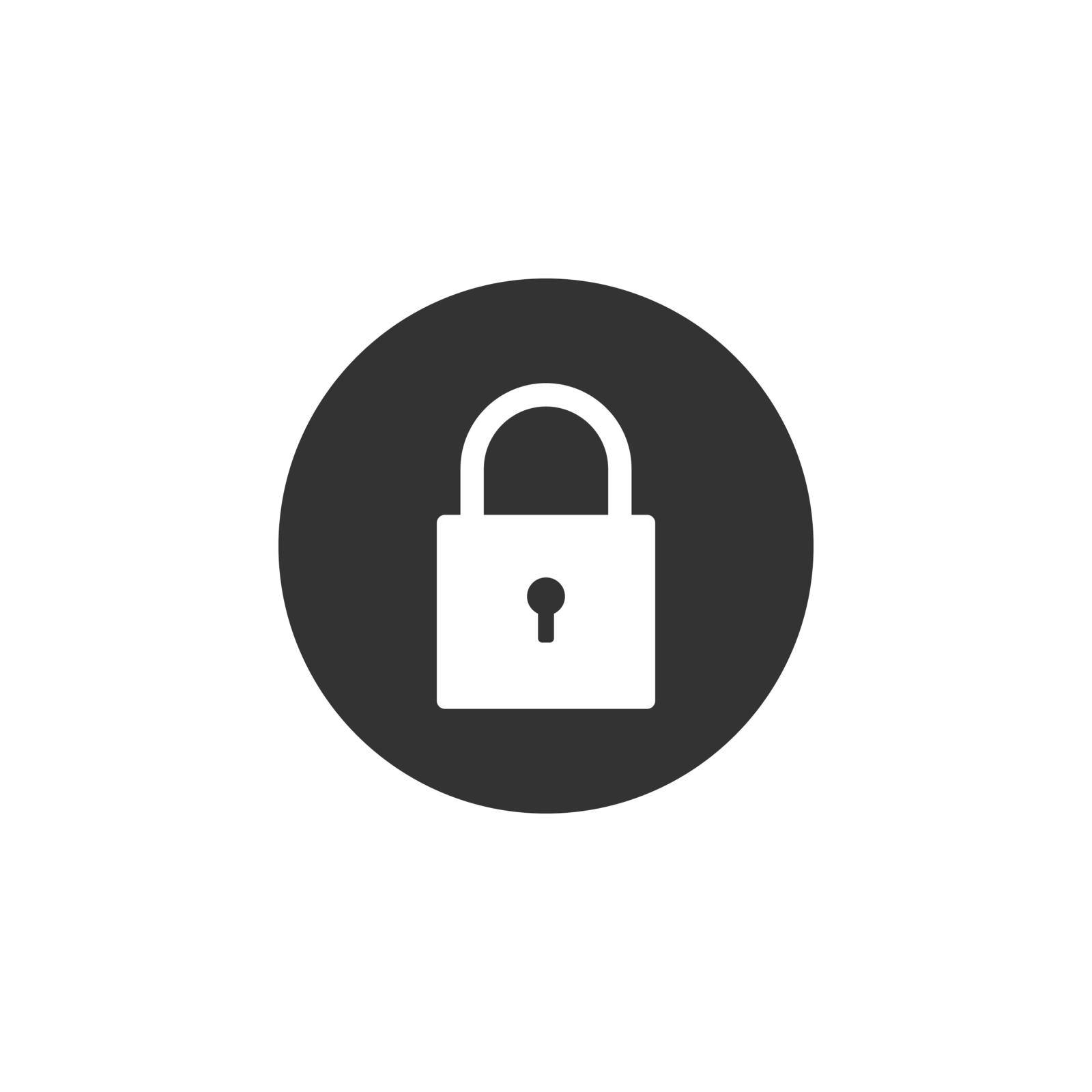 Vector illustration, flat design. Lock Encryption icon