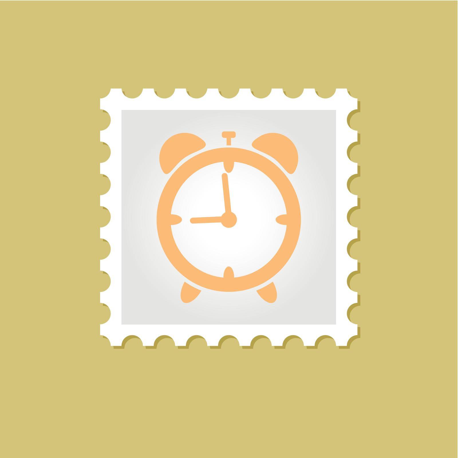 Alarm Clock vector stamp outline, eps 10