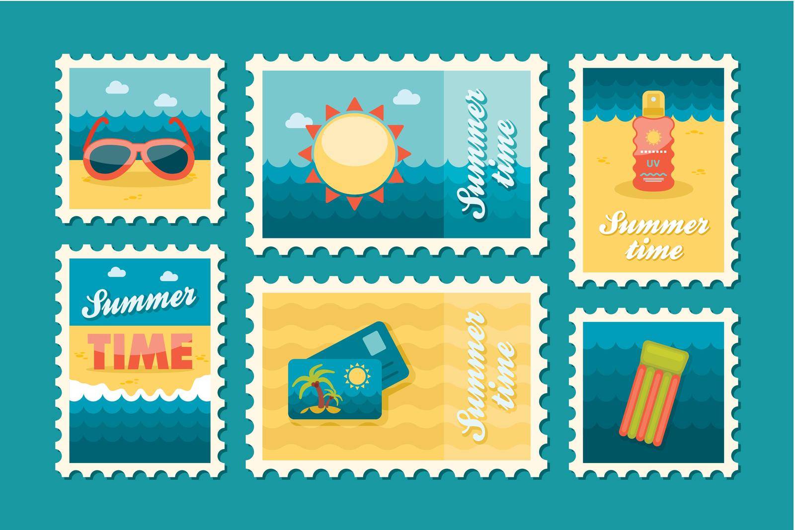 Summertime stamp set flat by nosik