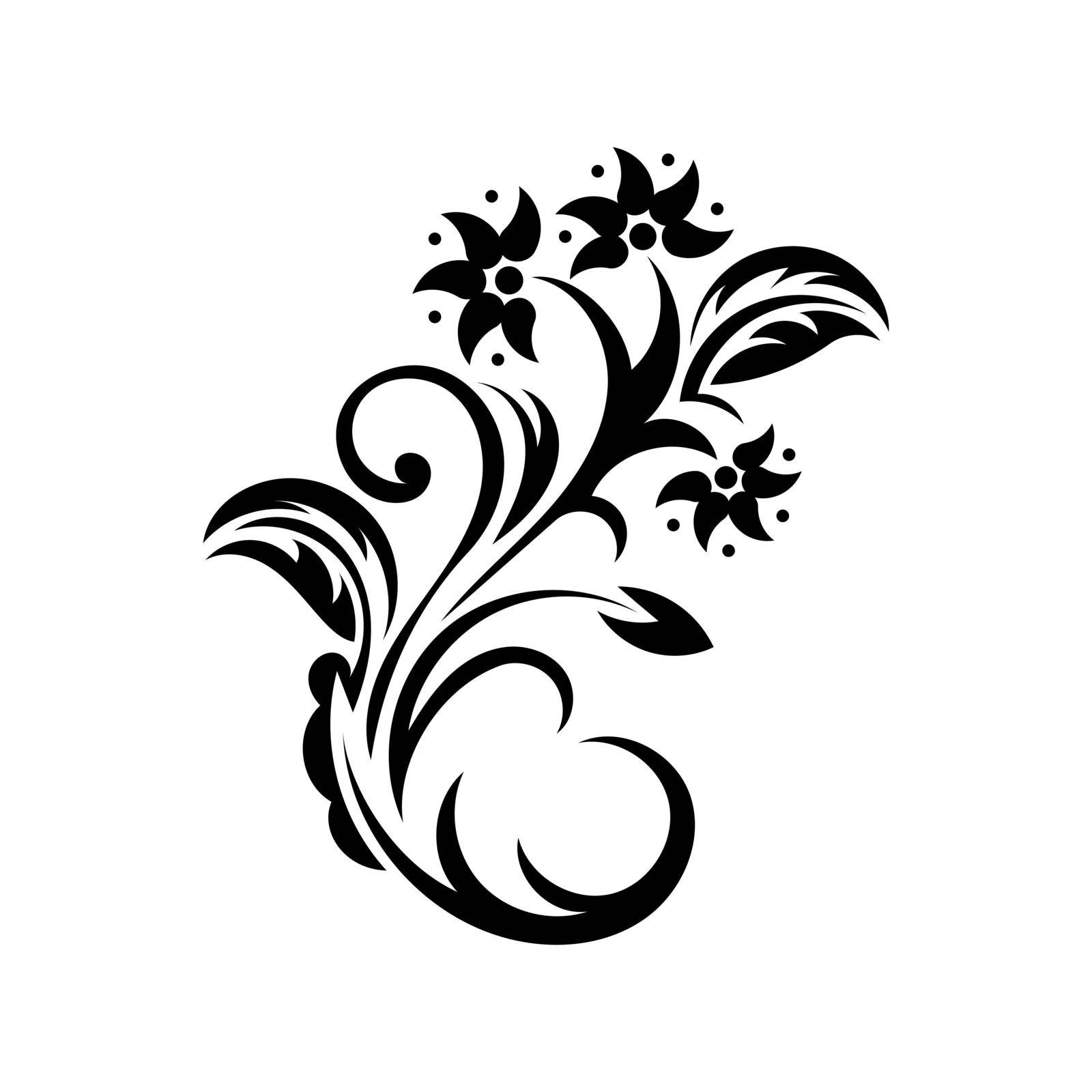 Flower motif, Rose design sketch for pattern,lace edge by Javvani