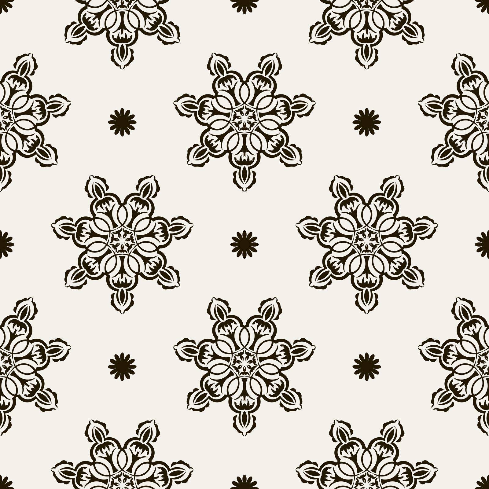 Retro seamless pattern with ornament. Good for clothing, textiles, backgrounds and prints. Vector illustration.