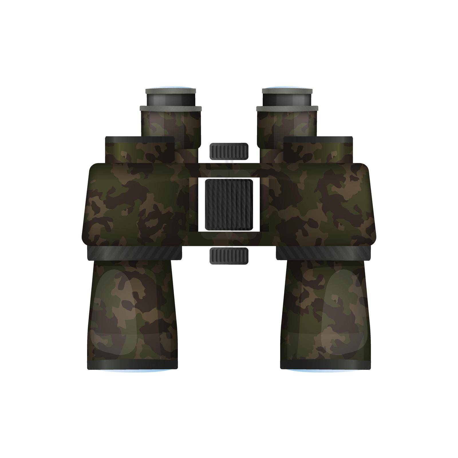 Black binoculars in a realistic style. Vector illustration.