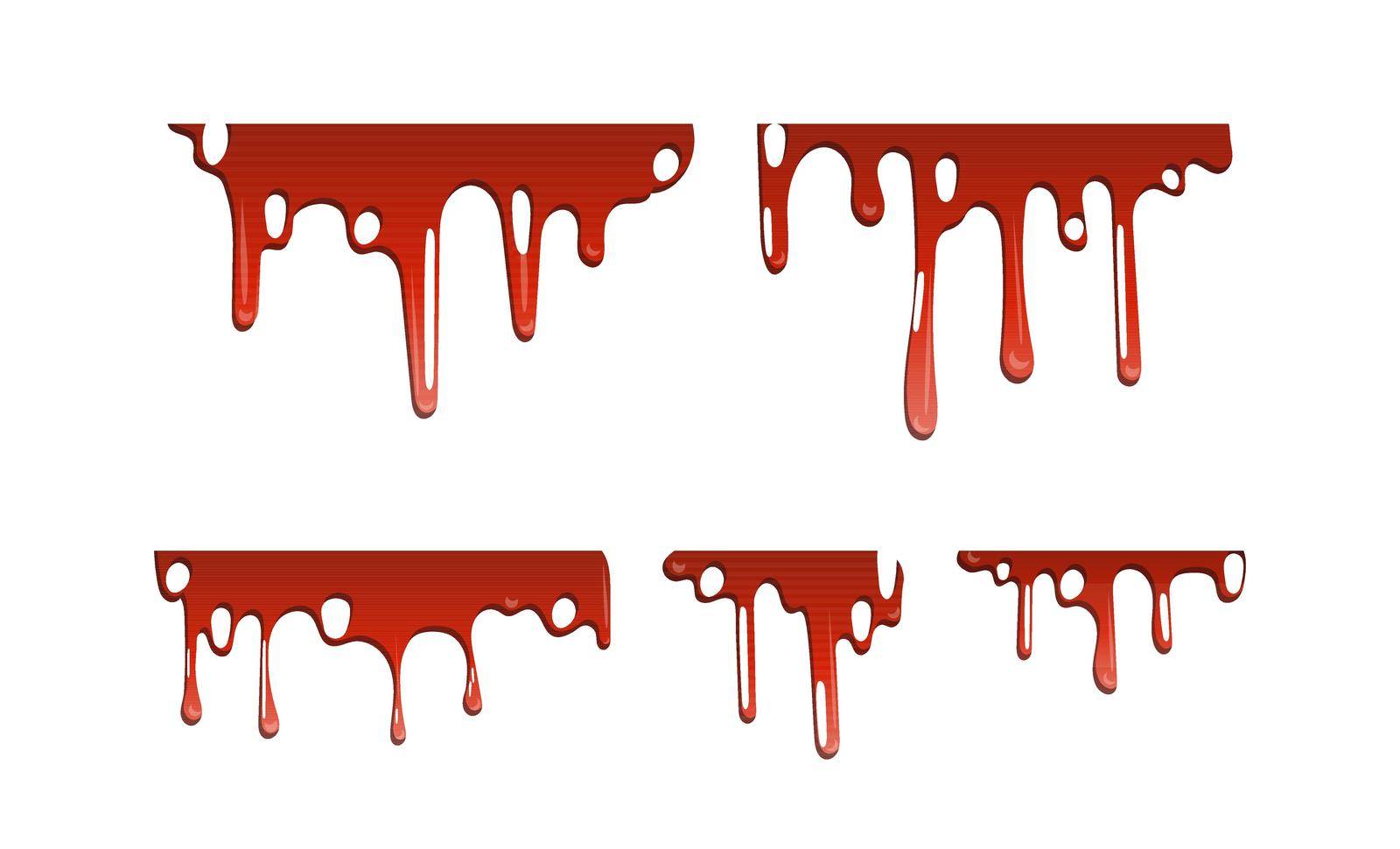 Collection various blood or paint splatters. Halloween concept,ink splatter background, isolated on white. by Javvani