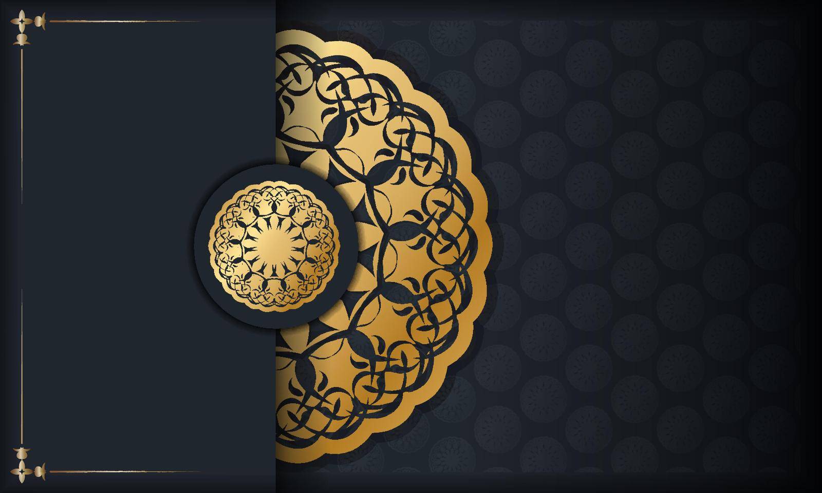 Baner in black with a luxurious gold pattern and a place for your text by Javvani