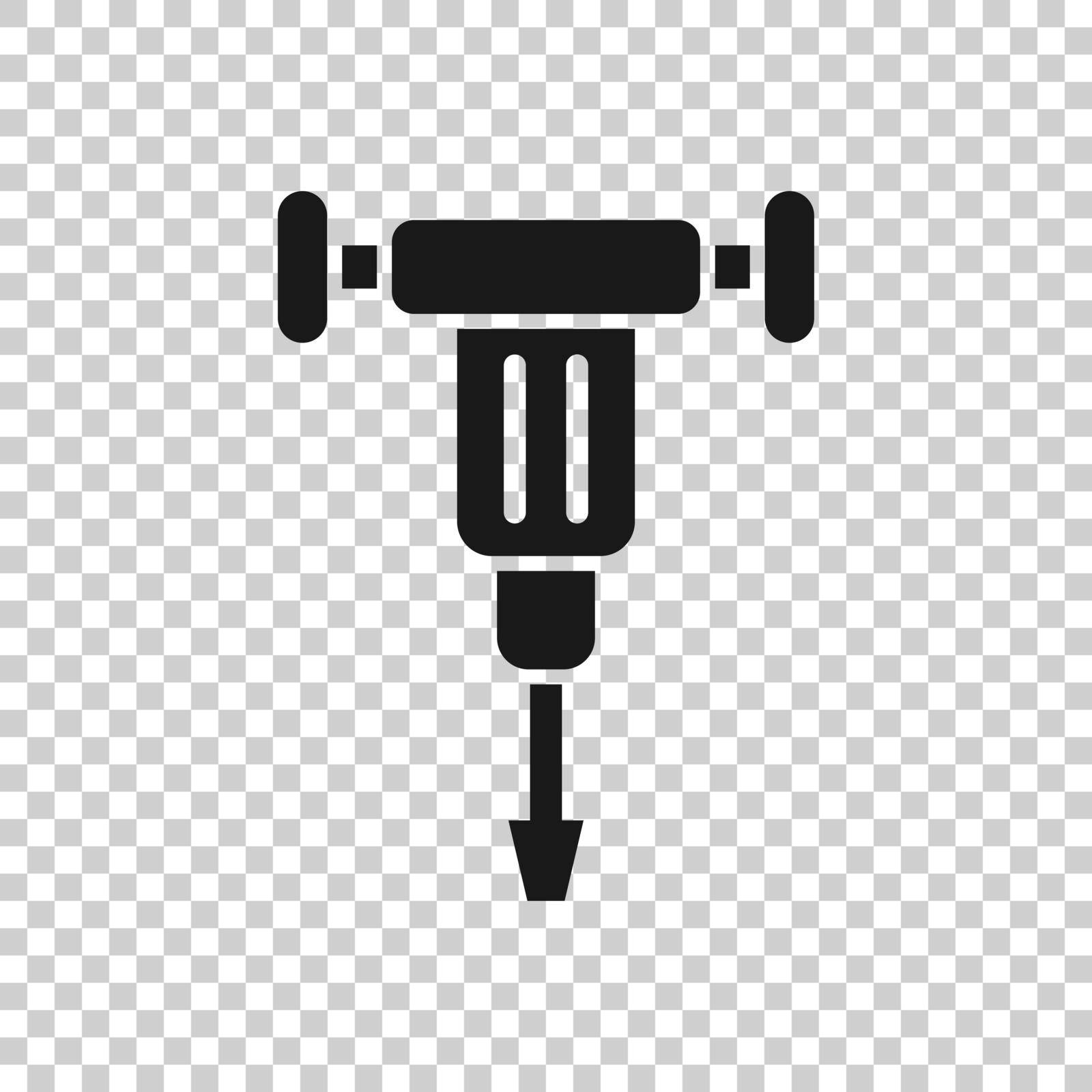 Jackhammer icon in flat style. Demolish vector illustration on white isolated background. Destroy business concept. by LysenkoA
