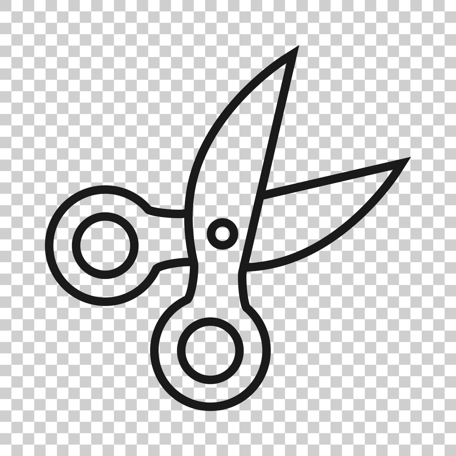Scissor icon in flat style. Cut equipment vector illustration on white isolated background. Cutter business concept.