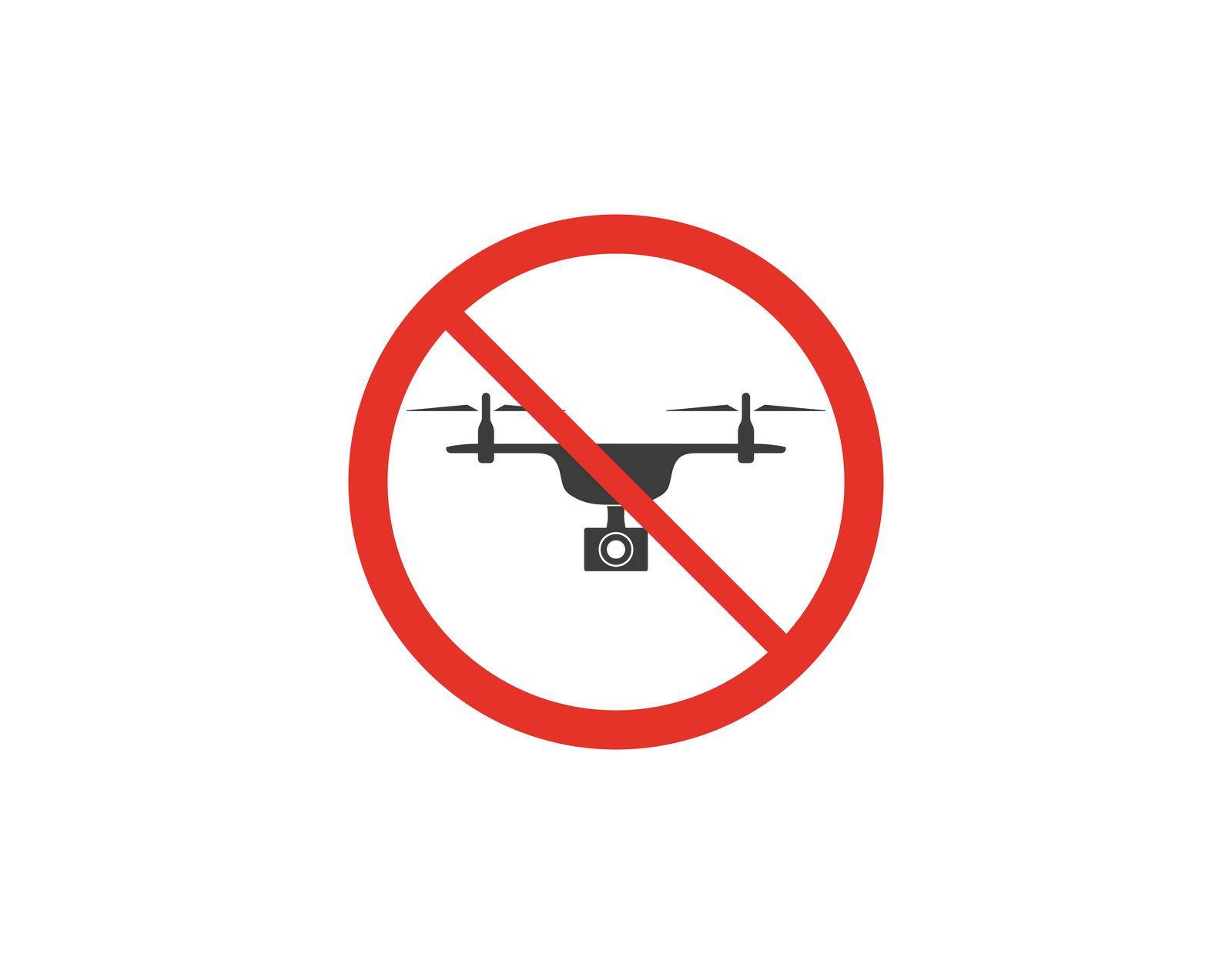 No drone zone sign, icon. Vector illustration, flat design. by Vertyb