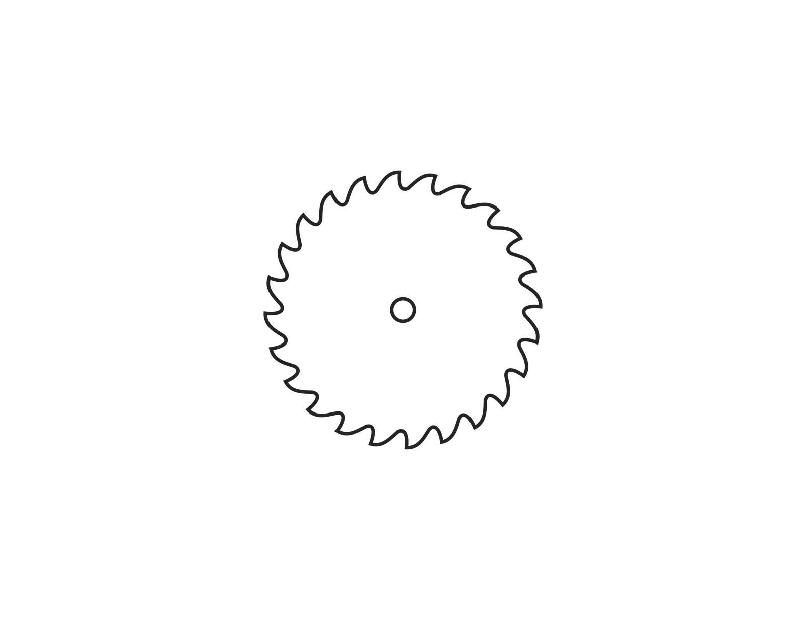 Vector illustration. flat design. Saw blade, circular blade icon