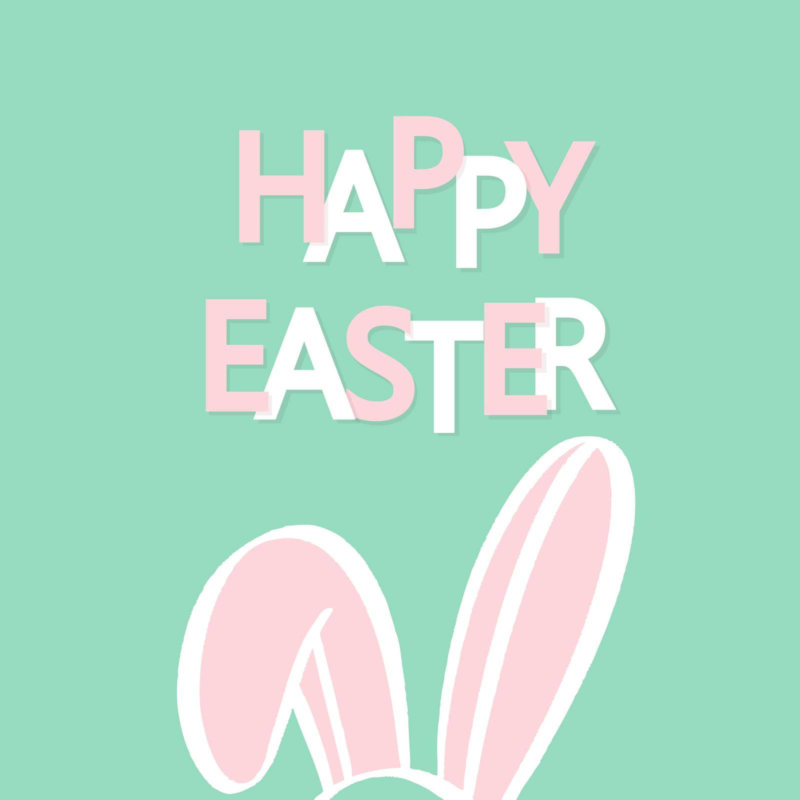 Happy Easter with bunny ears vector illustration