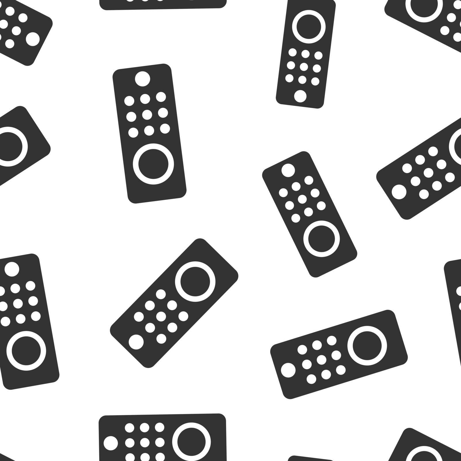 Tv remote icon in flat style. Television sign vector illustration on white isolated background. Broadcast seamless pattern business concept.