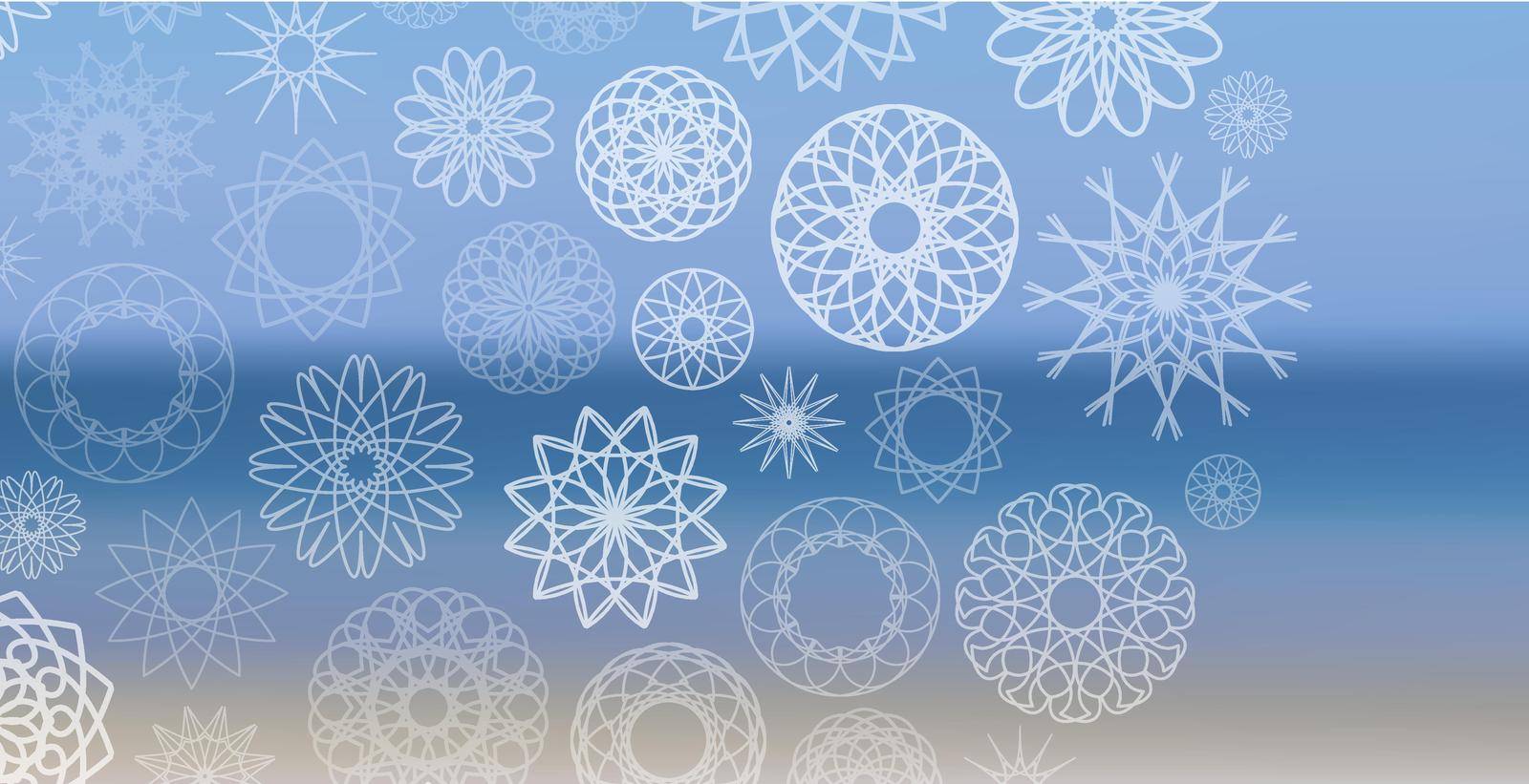 Summer beach background with snowflakes ornament. Vector illustration