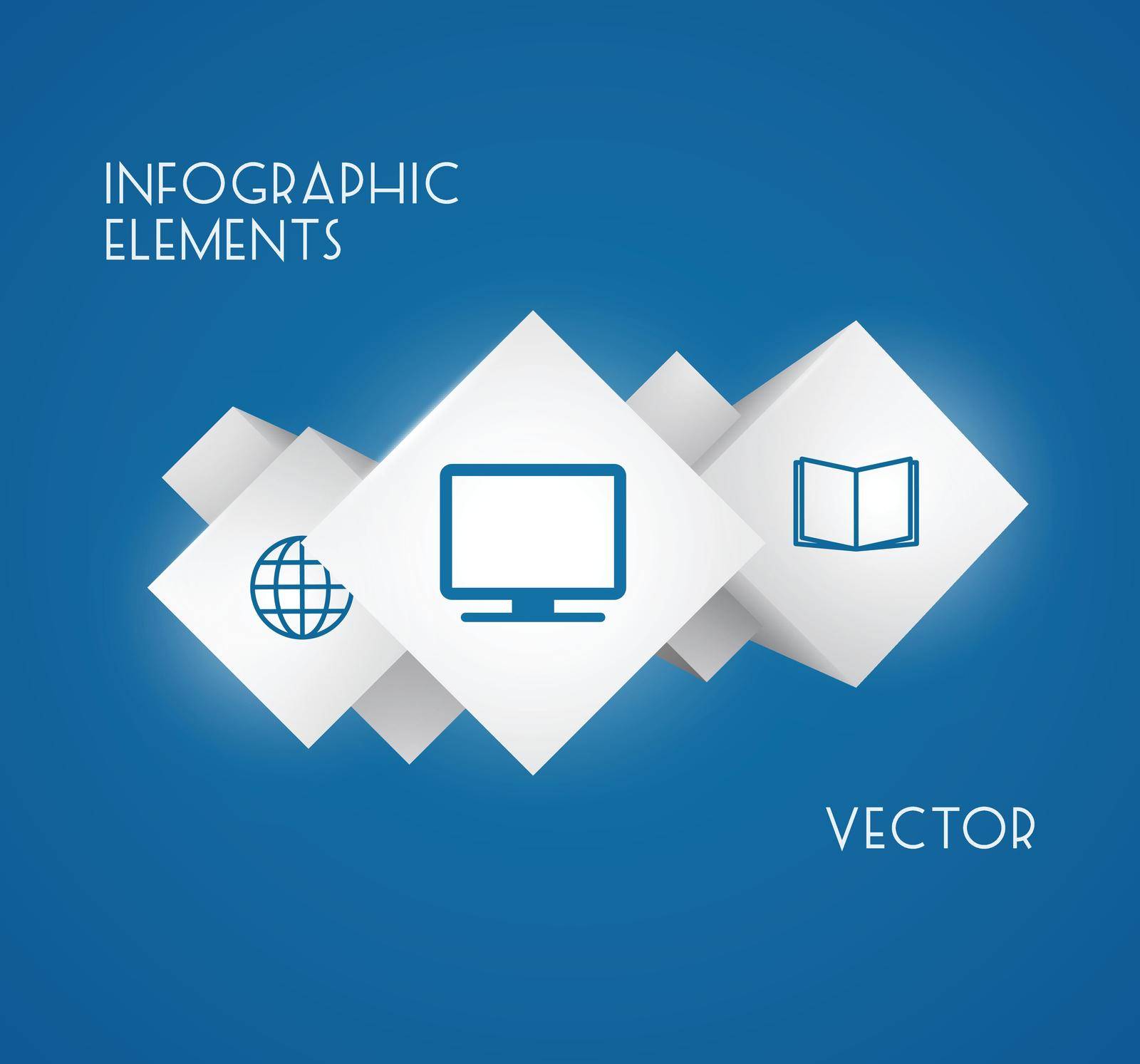 Abstract 3D Cube Infographics with flat icons. Vector illustration