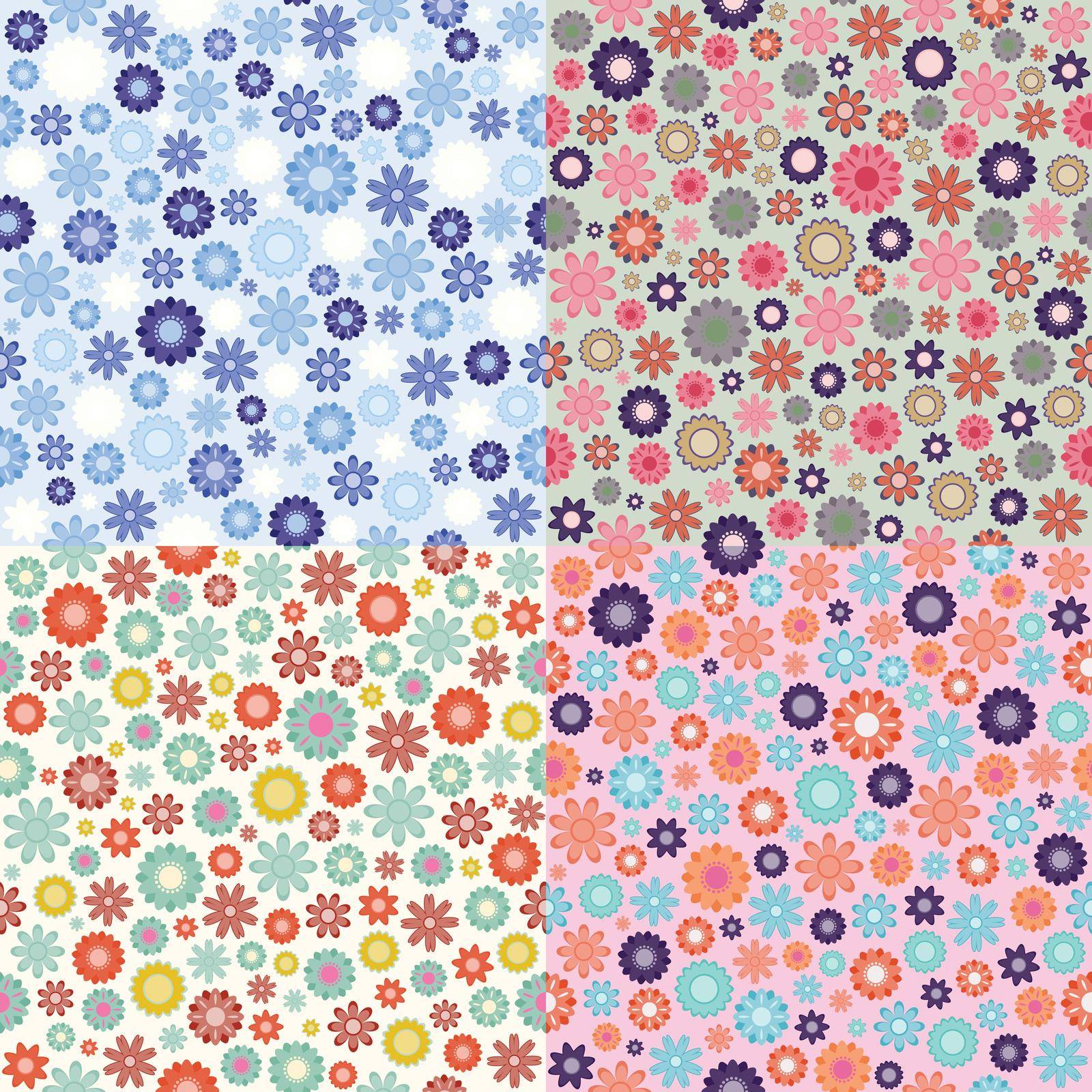 Seamless pattern with traditional floral ornament. Vector illustration.