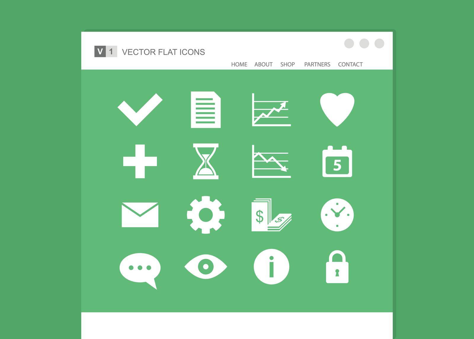 Set of web icons. Vector flat design