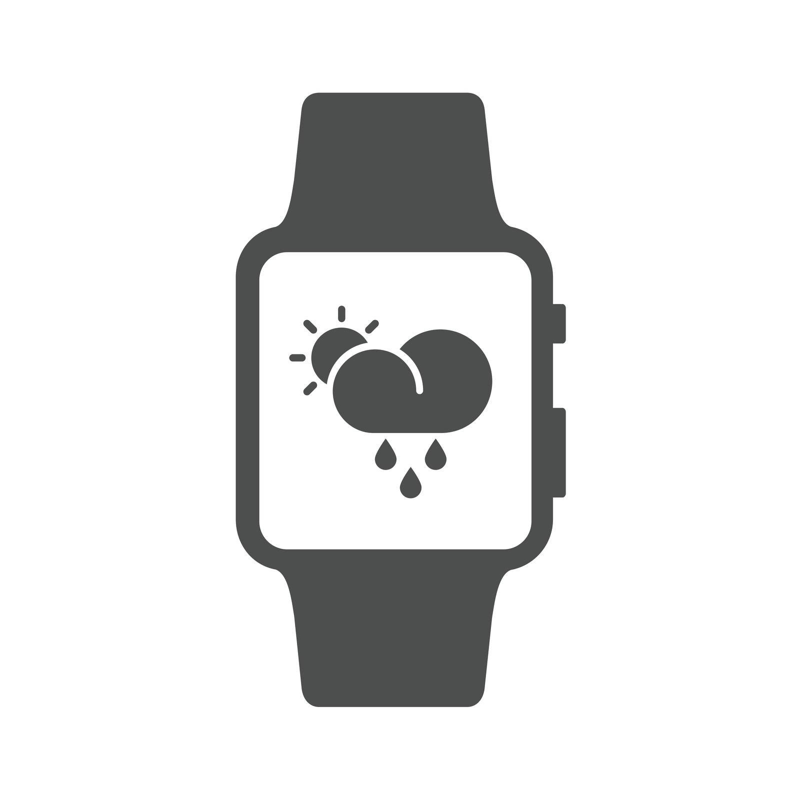 weather forecast on smart watch vector icon isolated on white background. web icon for mobile and ui design by govindamadhava108