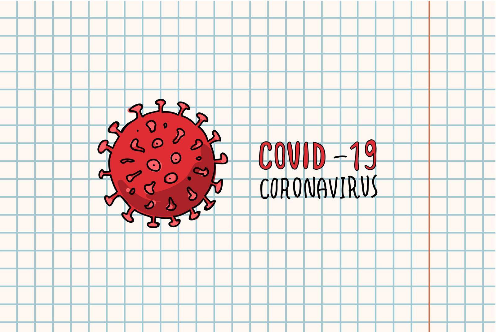 Coronavirus seamless pattern. Hand drawn beautiful illustration by steshnikova