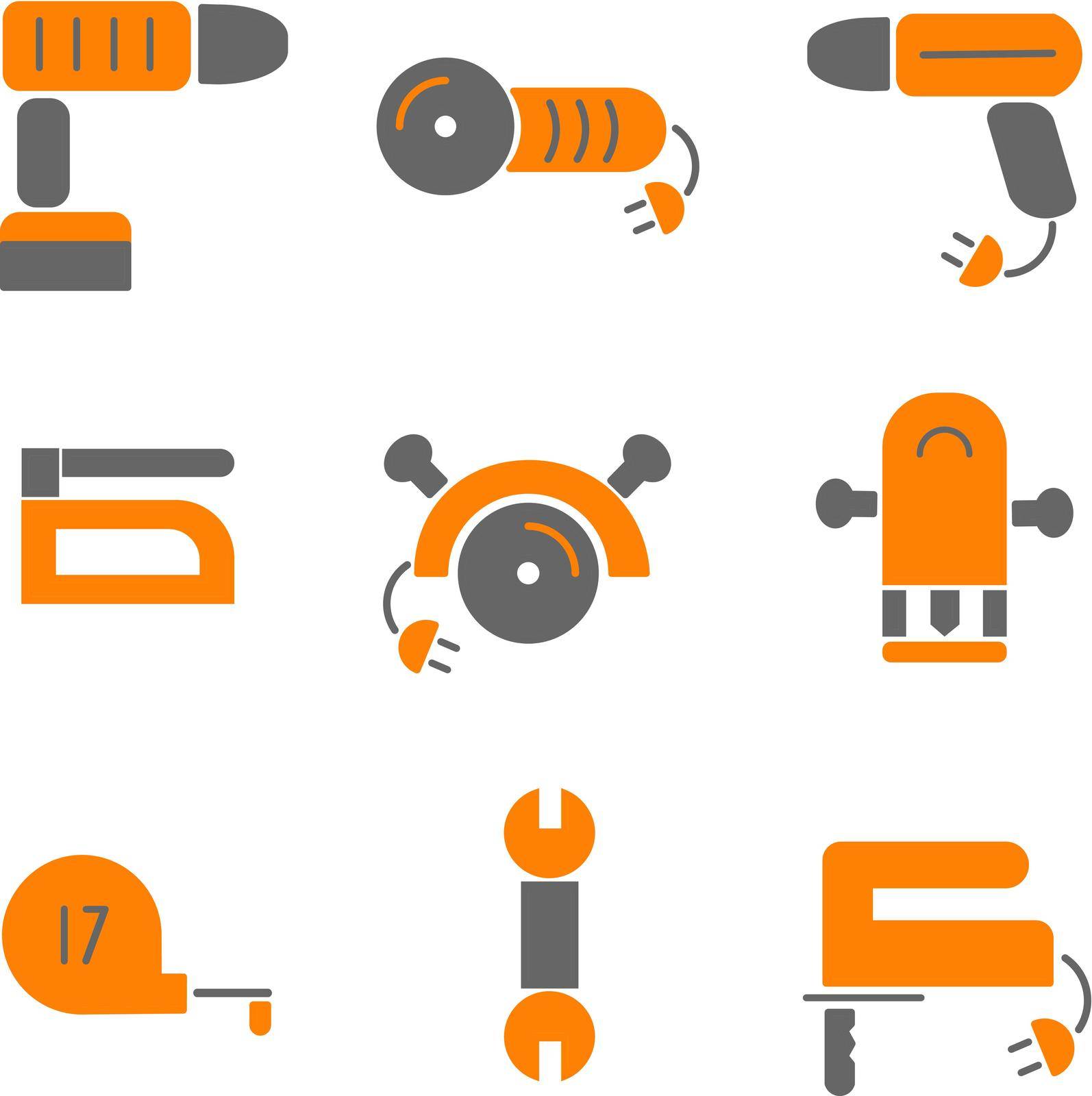 House remodel. Set tools of house renovation icons. Tools, equipment and furniture. Flat style.Vector house remodel tools