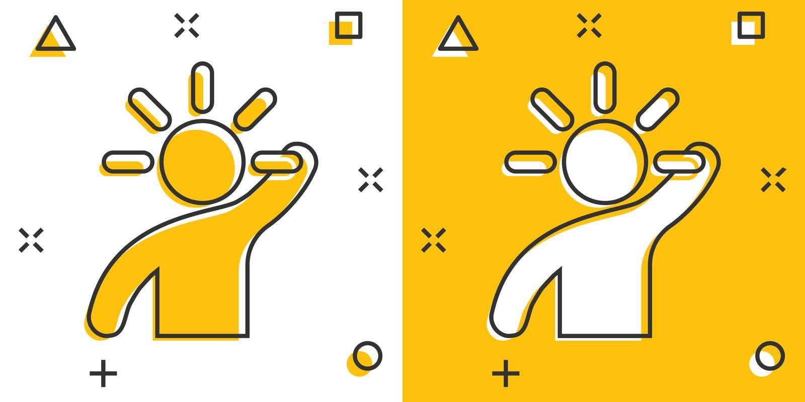 Mind people icon in comic style. Human frustration vector cartoon illustration pictogram. Mind thinking business concept splash effect. by LysenkoA