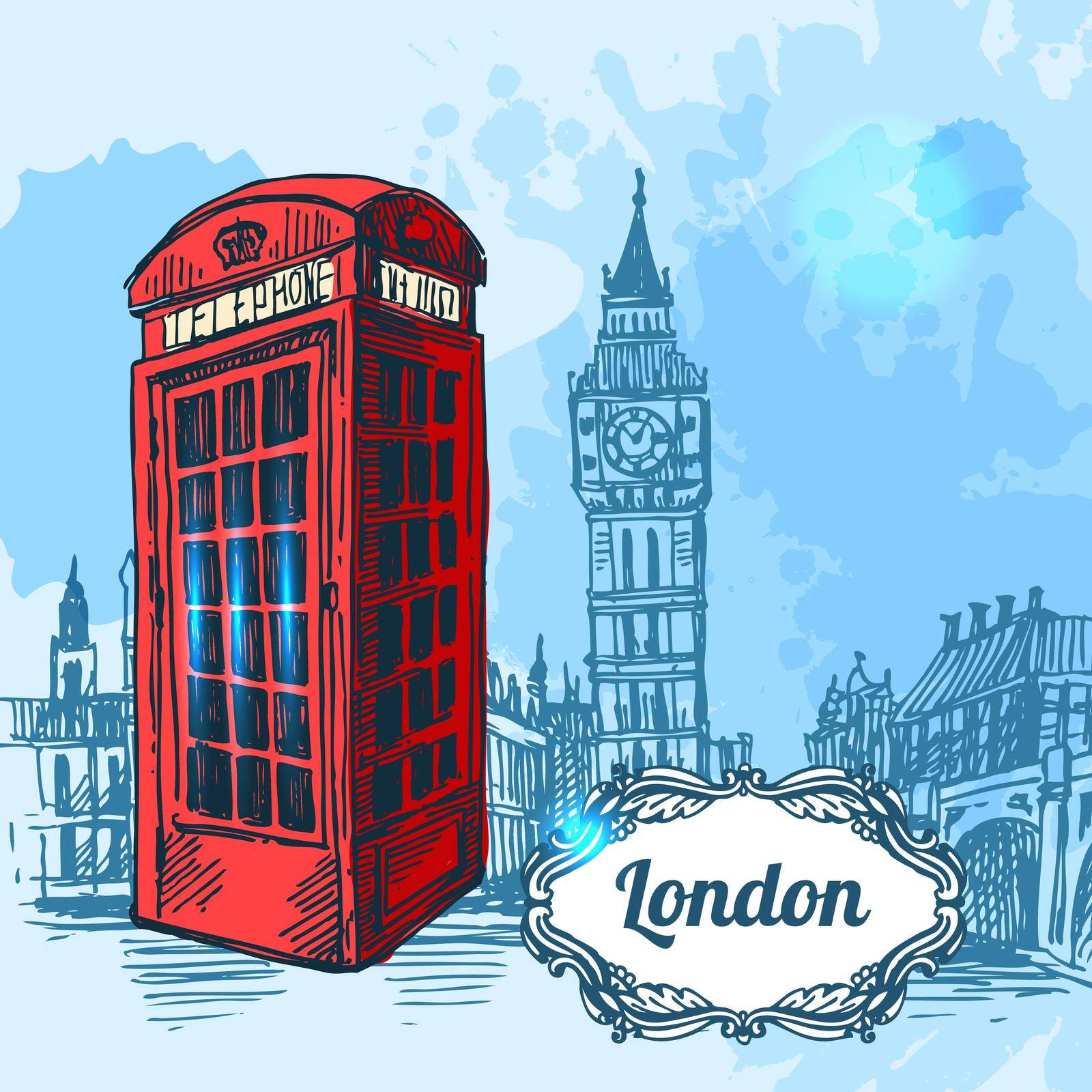 Beautiful hand drawn vector sketch illustration London. Sketch style.